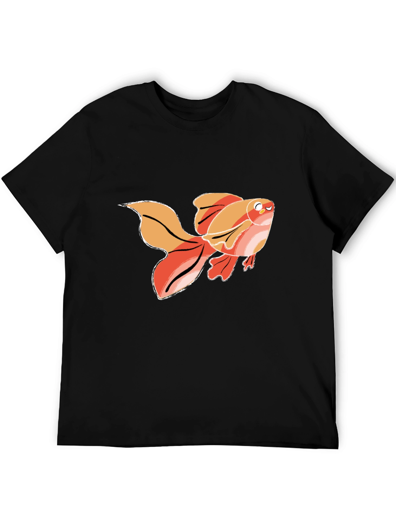 Goldfish Graphic T-Shirt - Black Cotton Tee