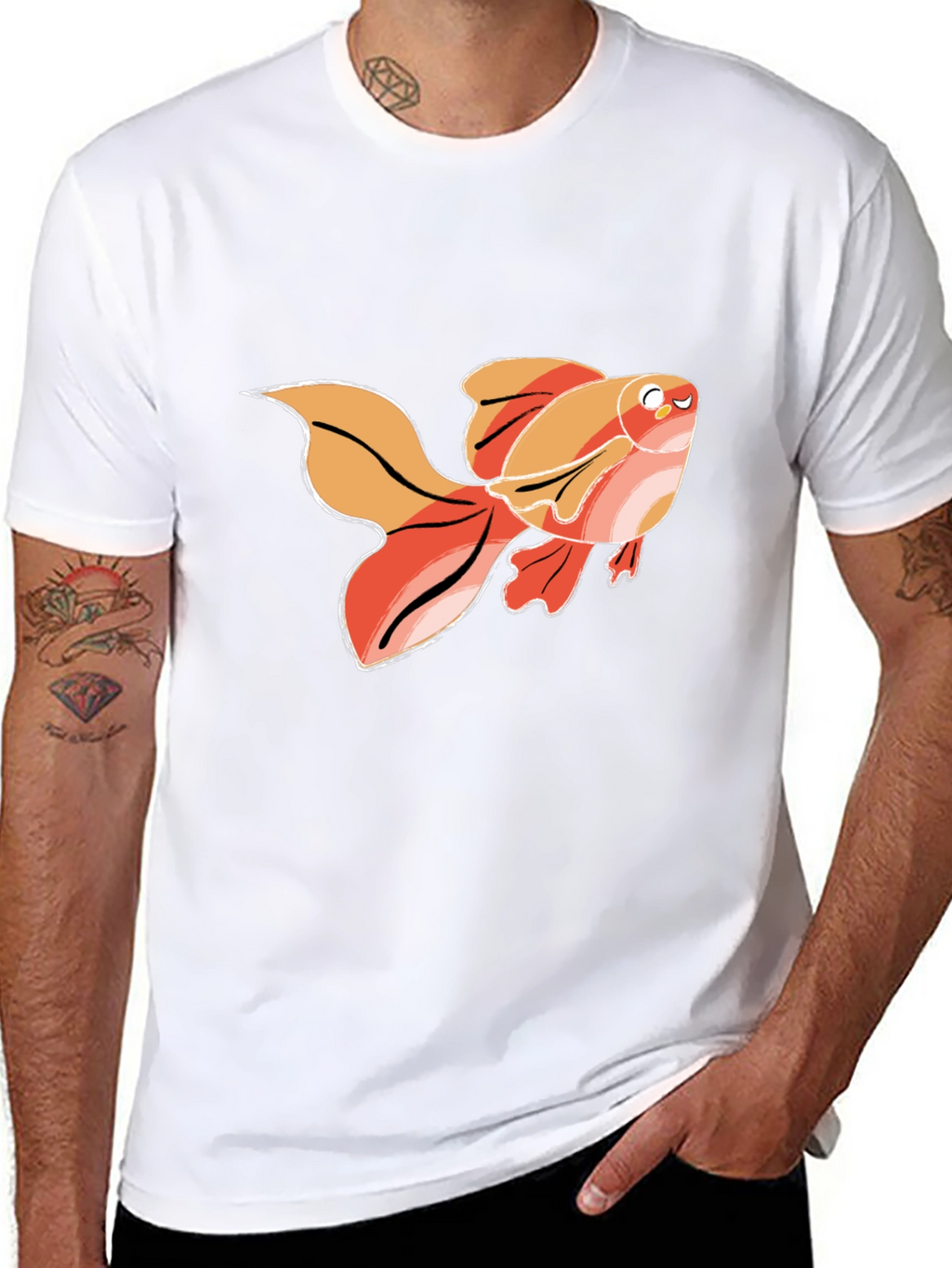 Goldfish Graphic T-Shirt - Black Cotton Tee