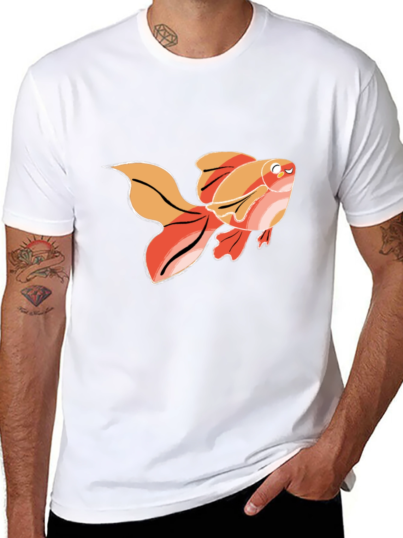 Goldfish Graphic T-Shirt - Black Cotton Tee