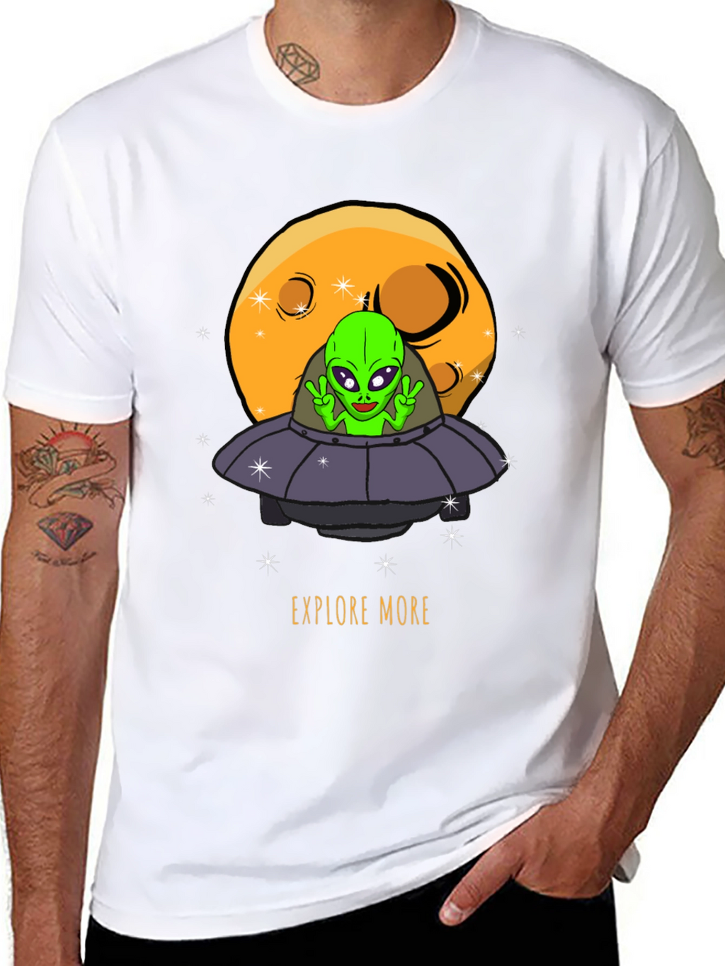 Explore More Alien UFO Graphic T-Shirt