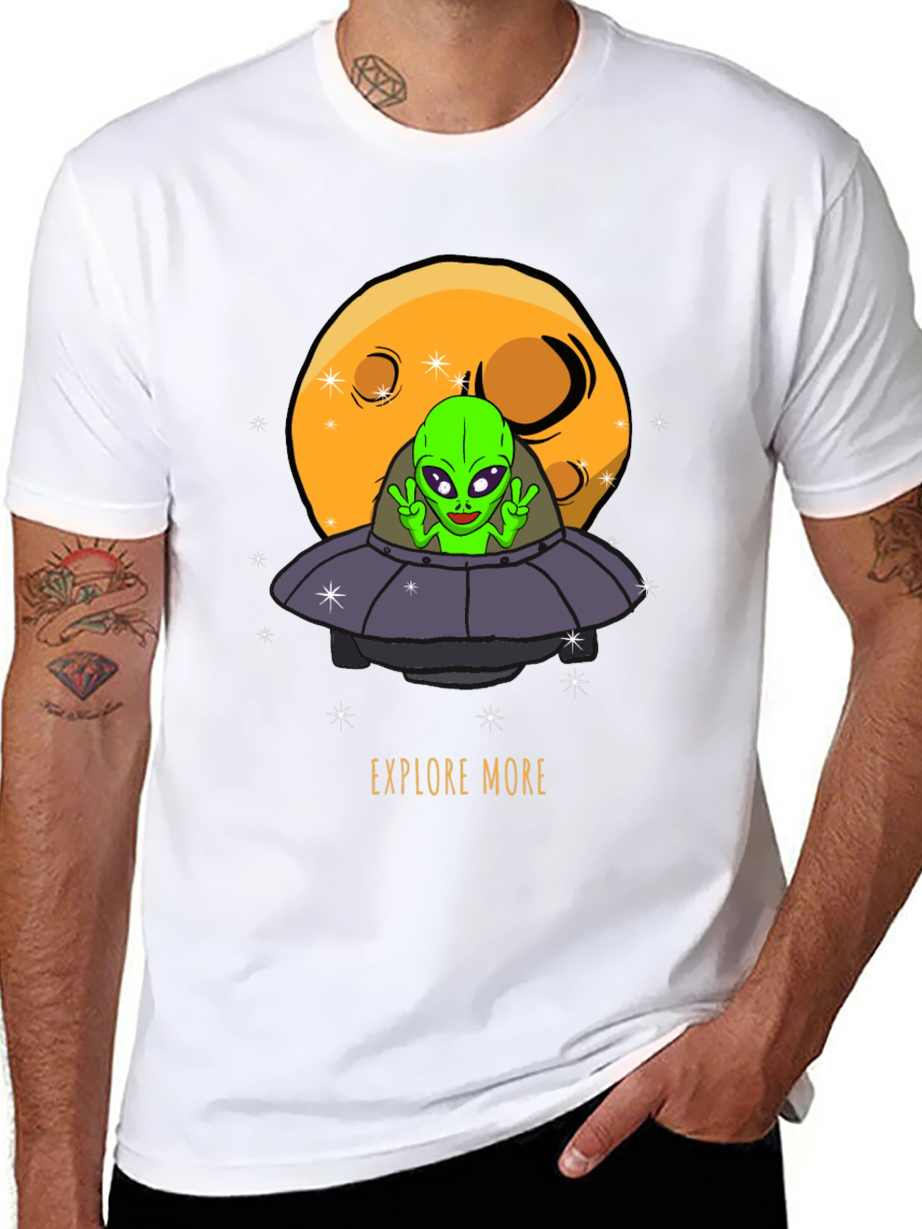 Explore More Alien UFO Graphic T-Shirt