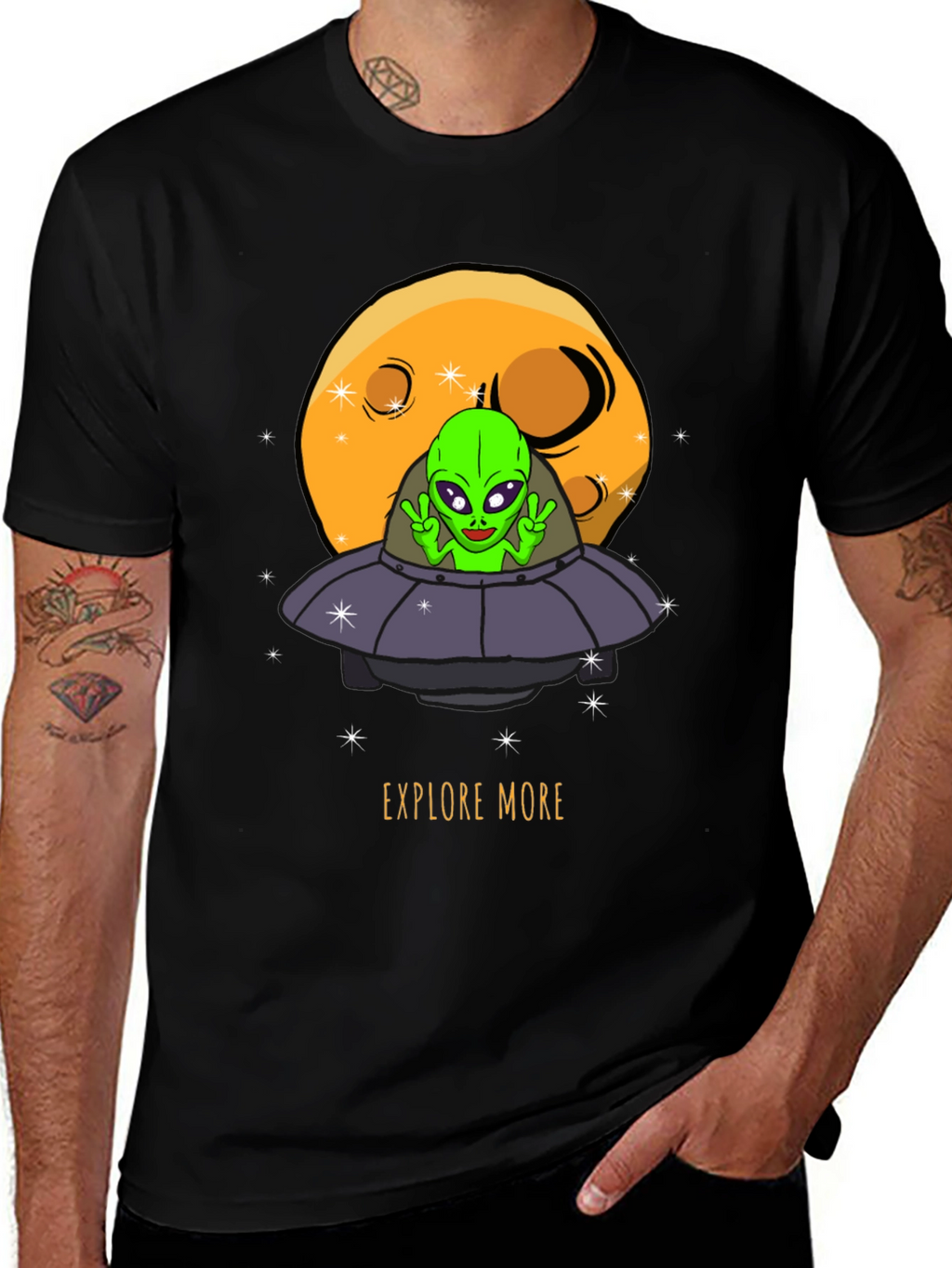 Explore More Alien UFO Graphic T-Shirt