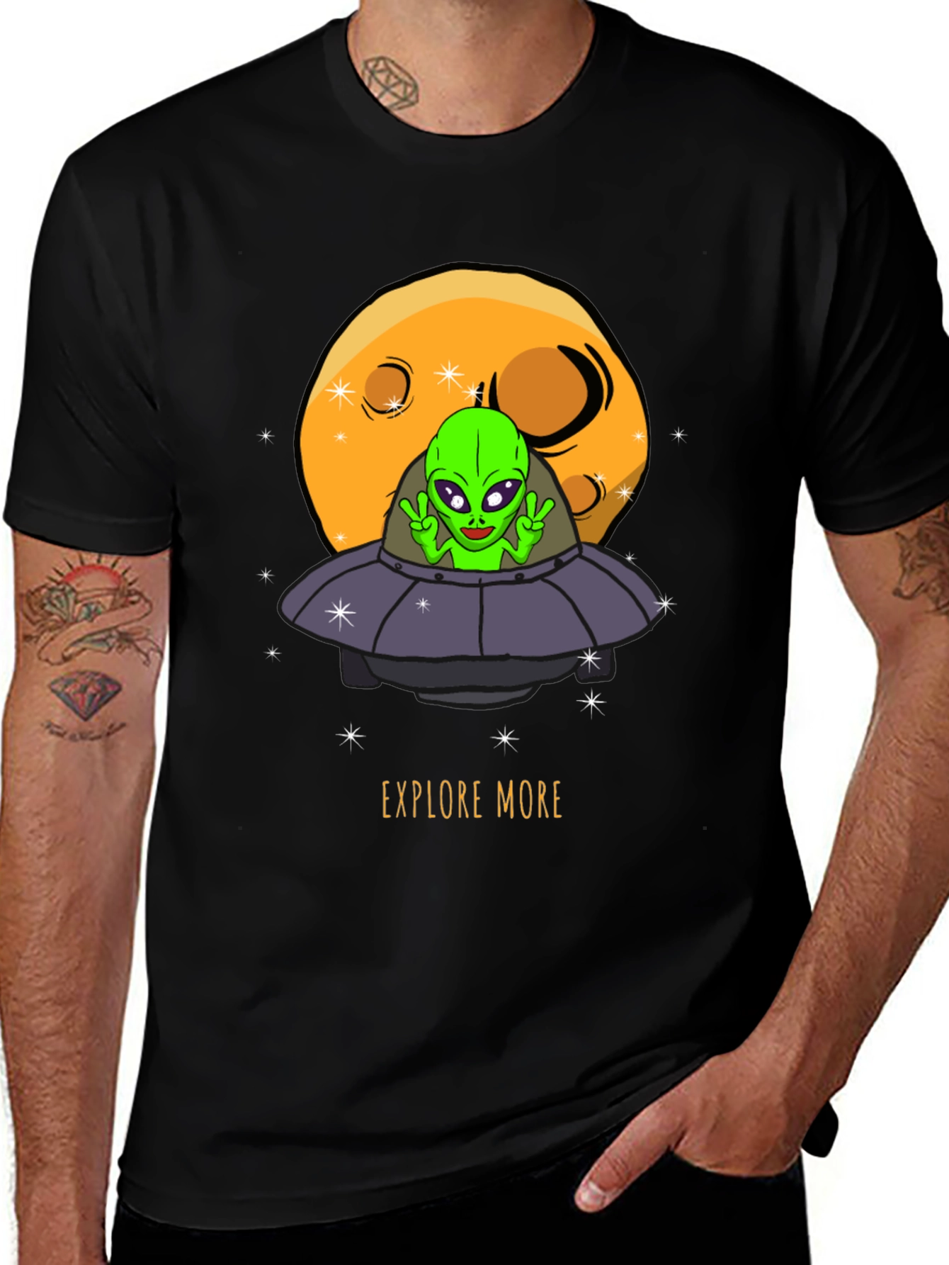 Explore More Alien UFO Graphic T-Shirt