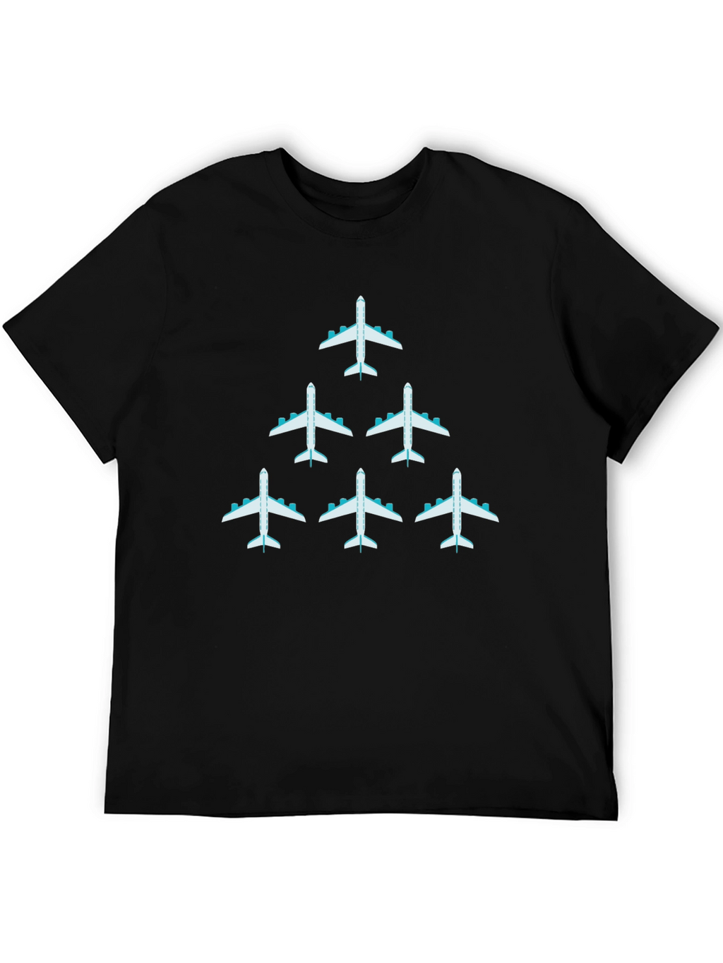 Airplane Graphic Print Mens Black T-Shirt