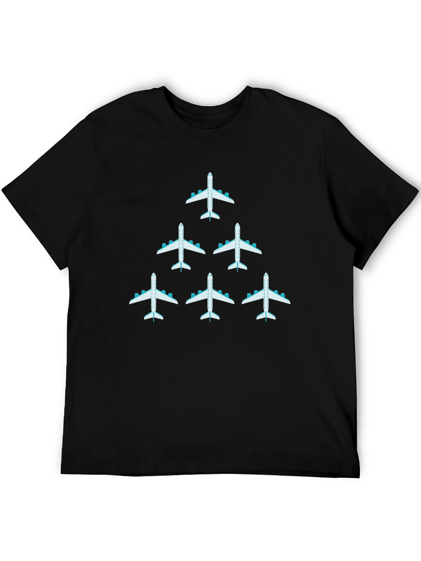 Airplane Graphic Print Mens Black T-Shirt