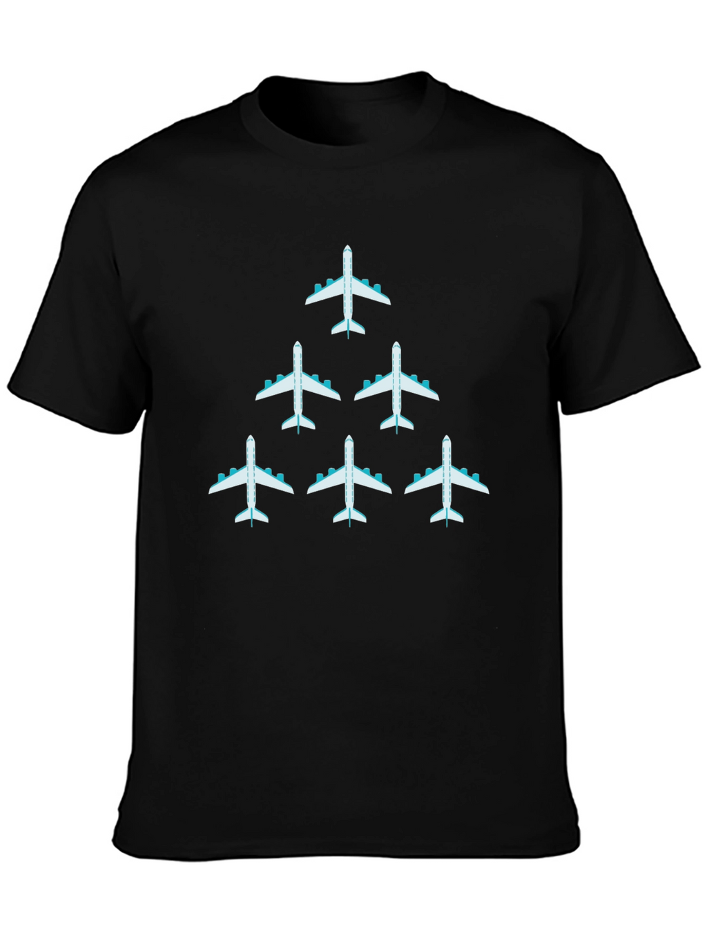 Airplane Graphic Print Mens Black T-Shirt