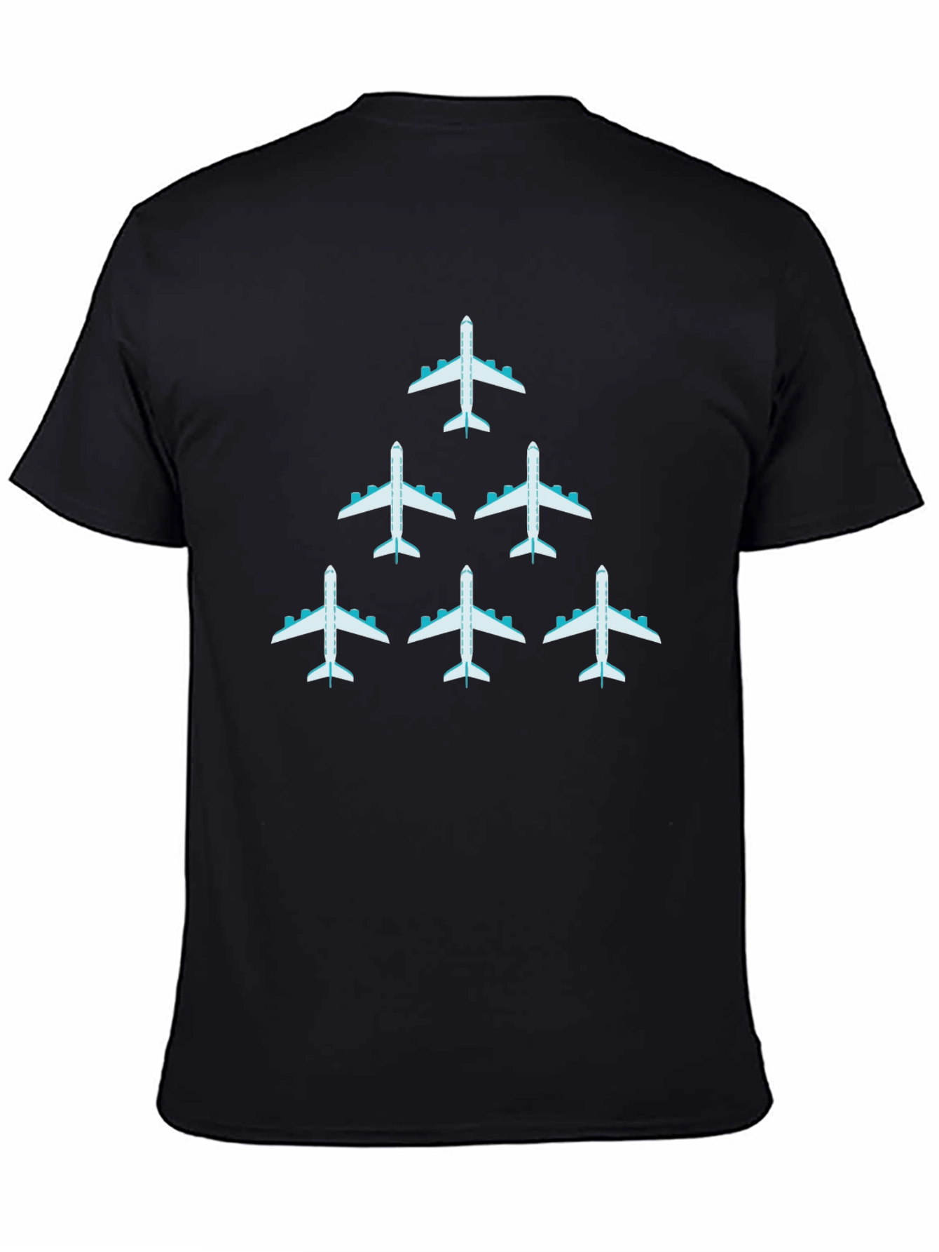 Airplane Graphic Print Mens Black T-Shirt