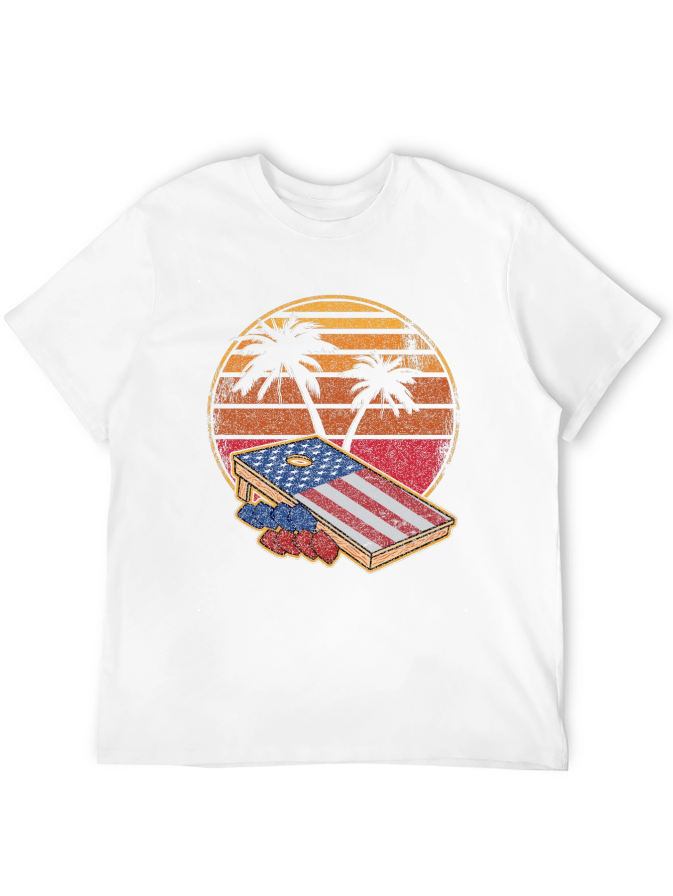 Patriotic Palm Tree Cornhole T-Shirt