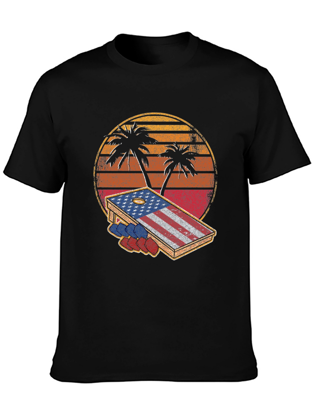 Patriotic Palm Tree Cornhole T-Shirt