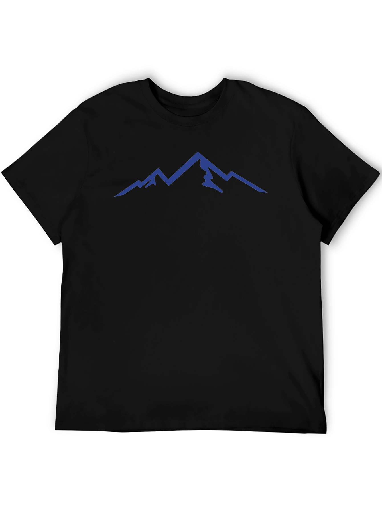 Mens Black T-Shirt with Mountain Peak Design