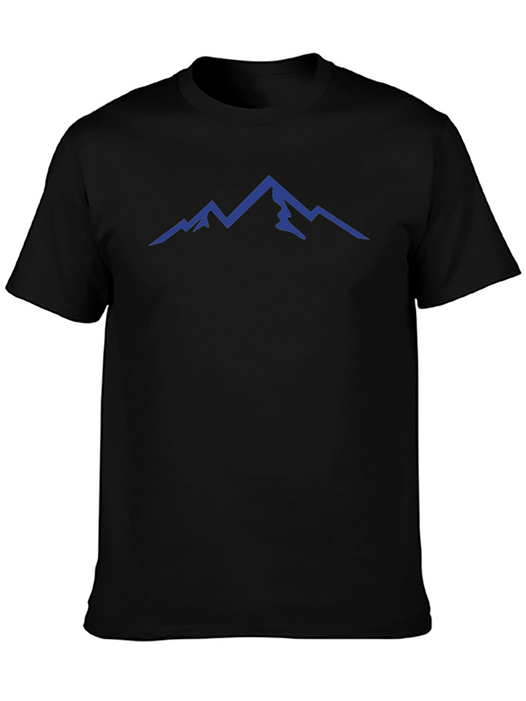 Mens Black T-Shirt with Mountain Peak Design