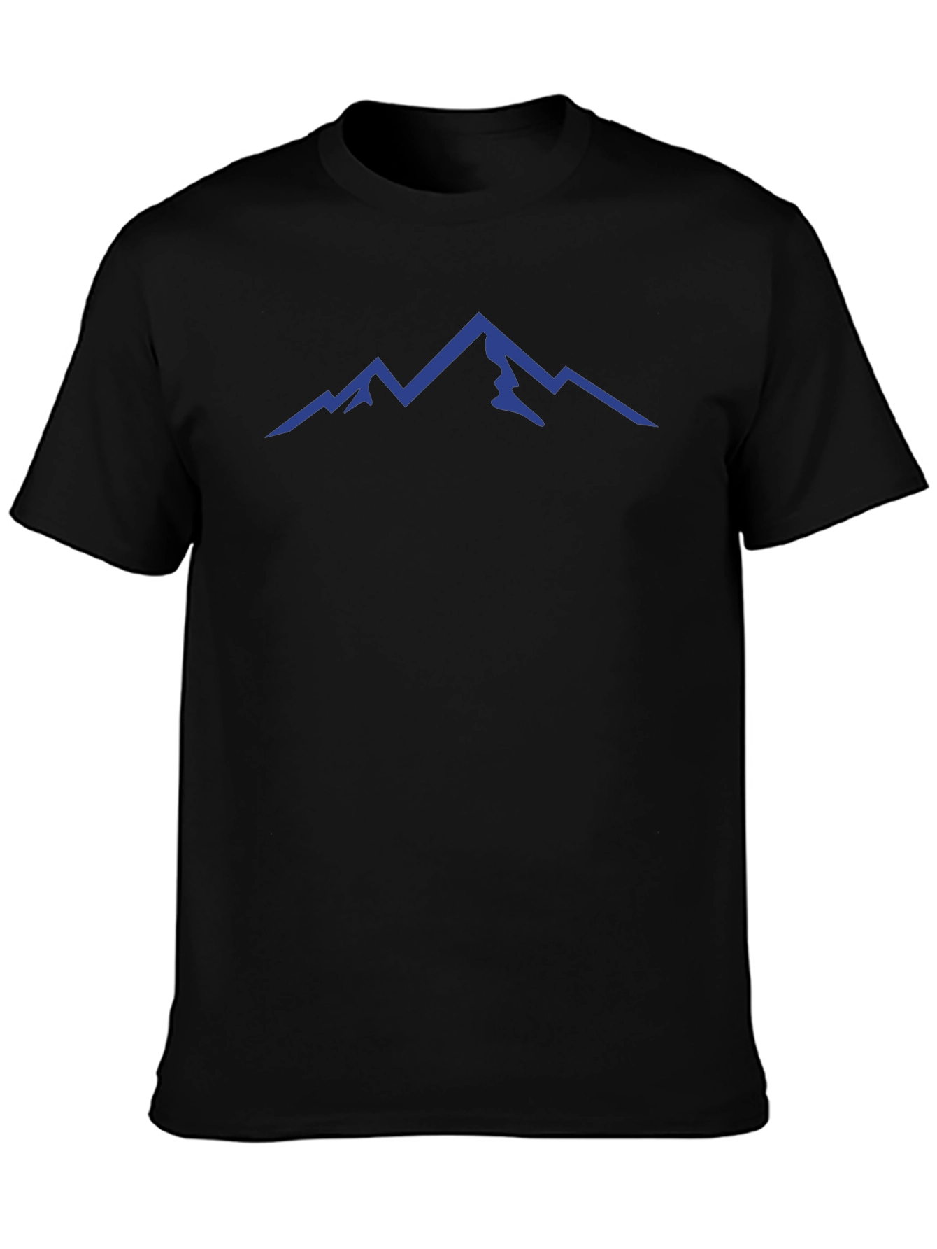 Mens Black T-Shirt with Mountain Peak Design