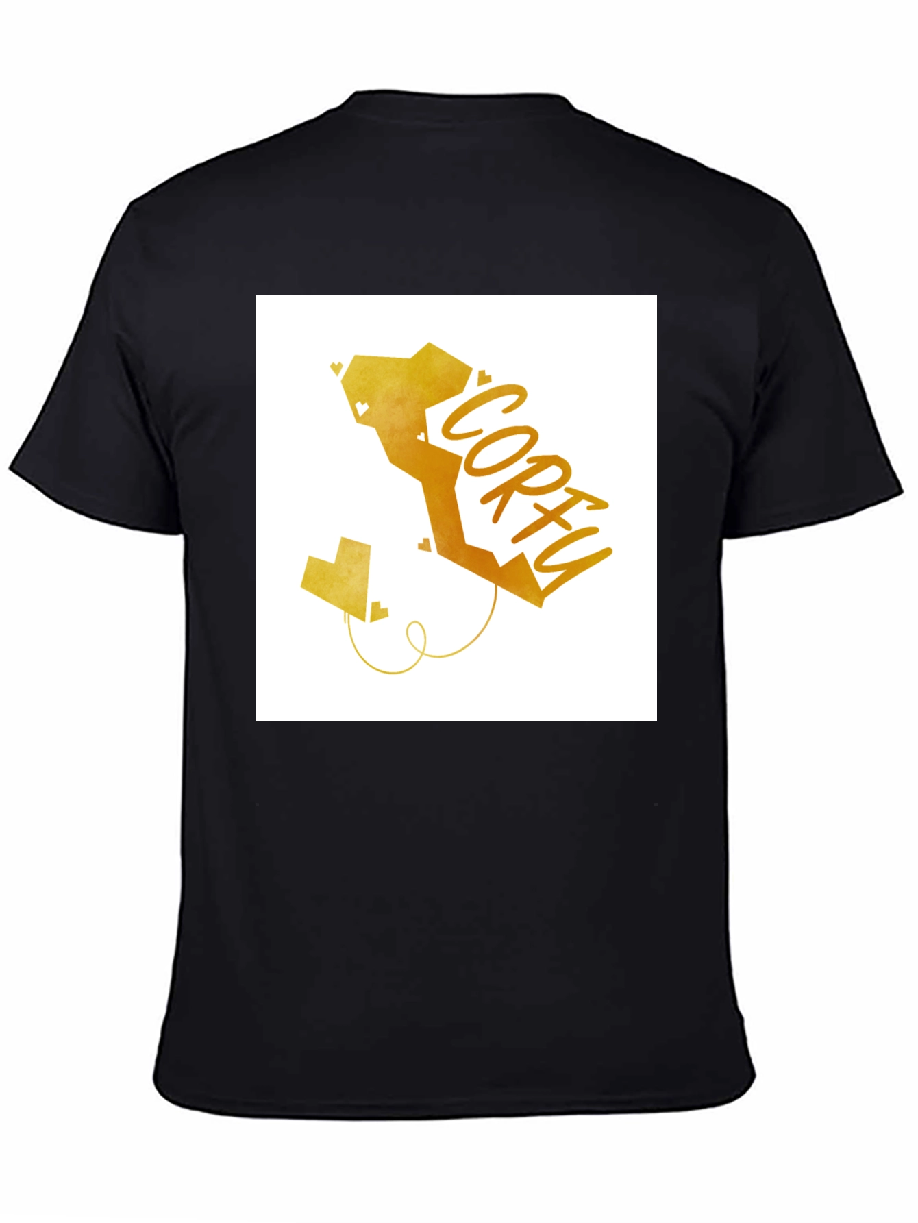 Corfu Island Map T-Shirt - Geometric Heart Design