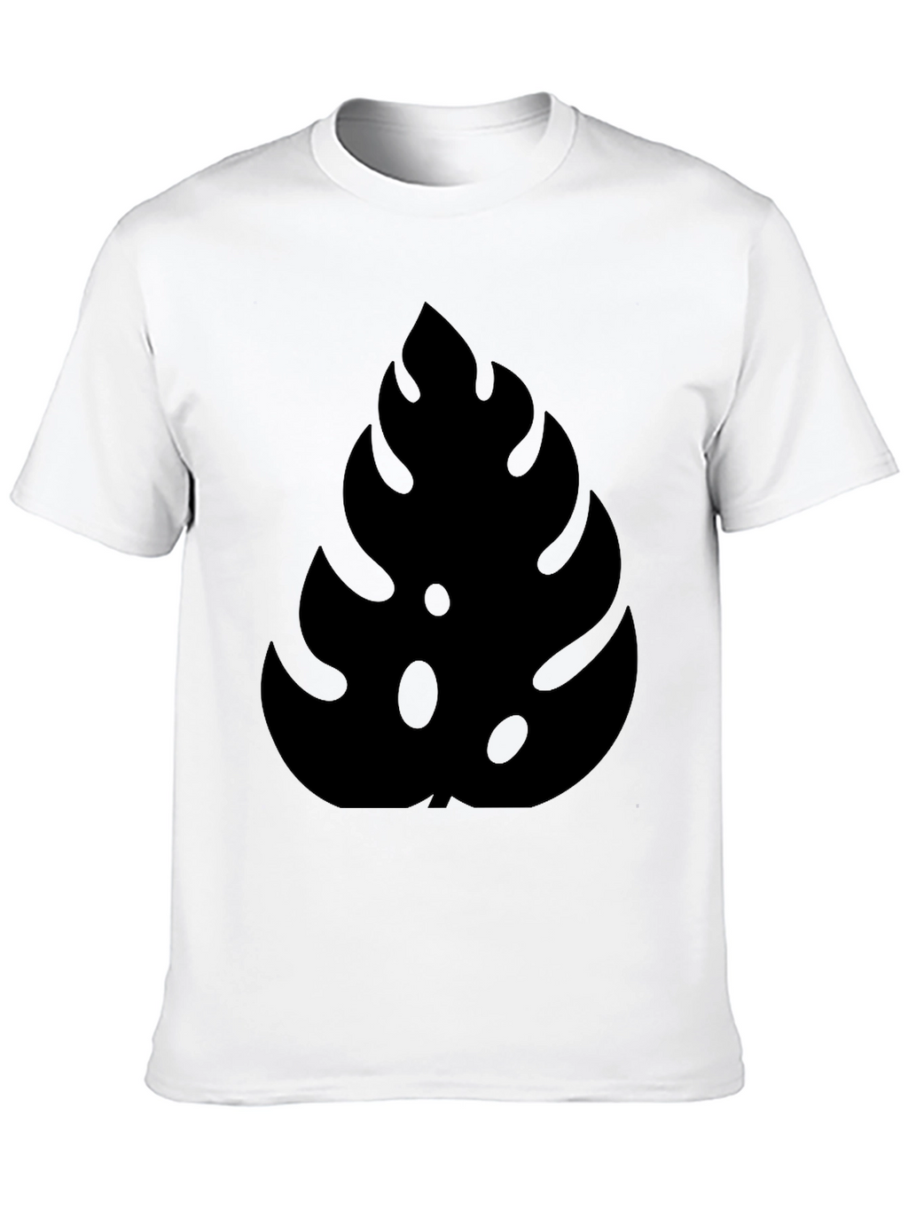 Stylish Monstera Leaf Graphic Black T-Shirt