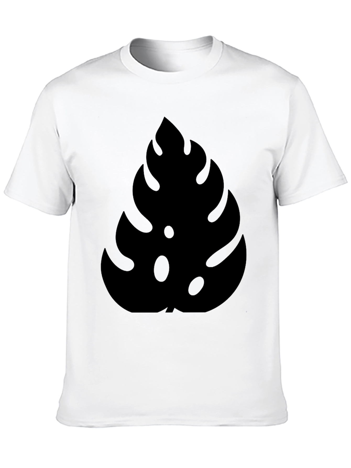 Stylish Monstera Leaf Graphic Black T-Shirt