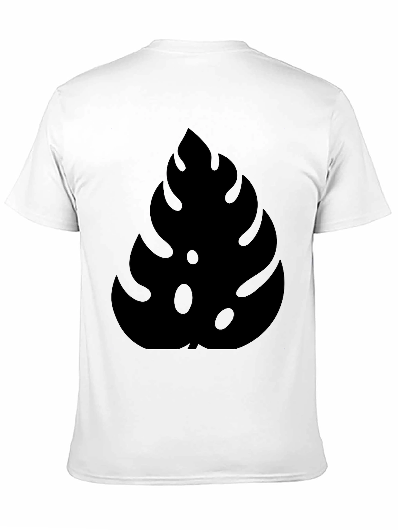 Stylish Monstera Leaf Graphic Black T-Shirt