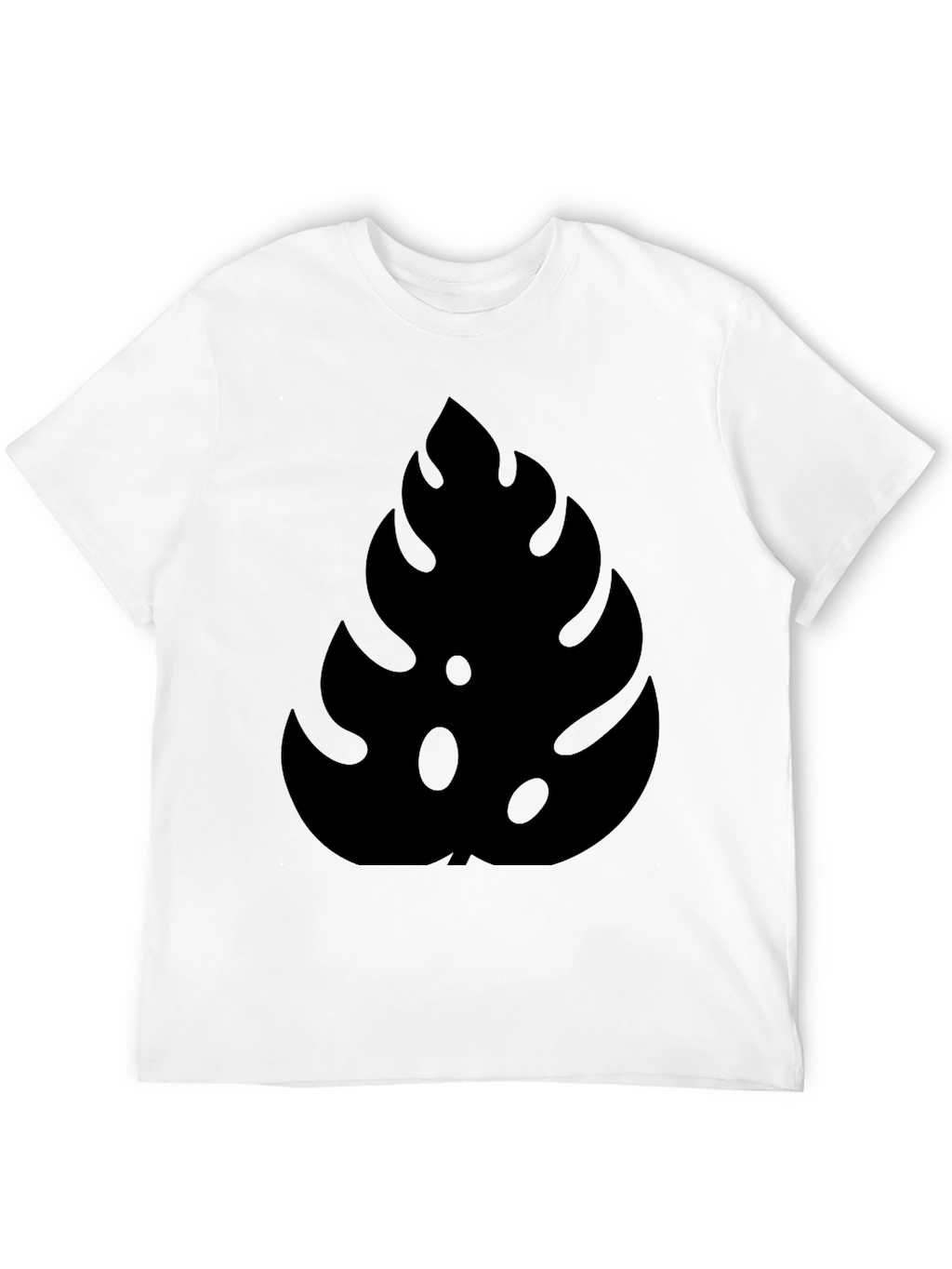 Stylish Monstera Leaf Graphic Black T-Shirt