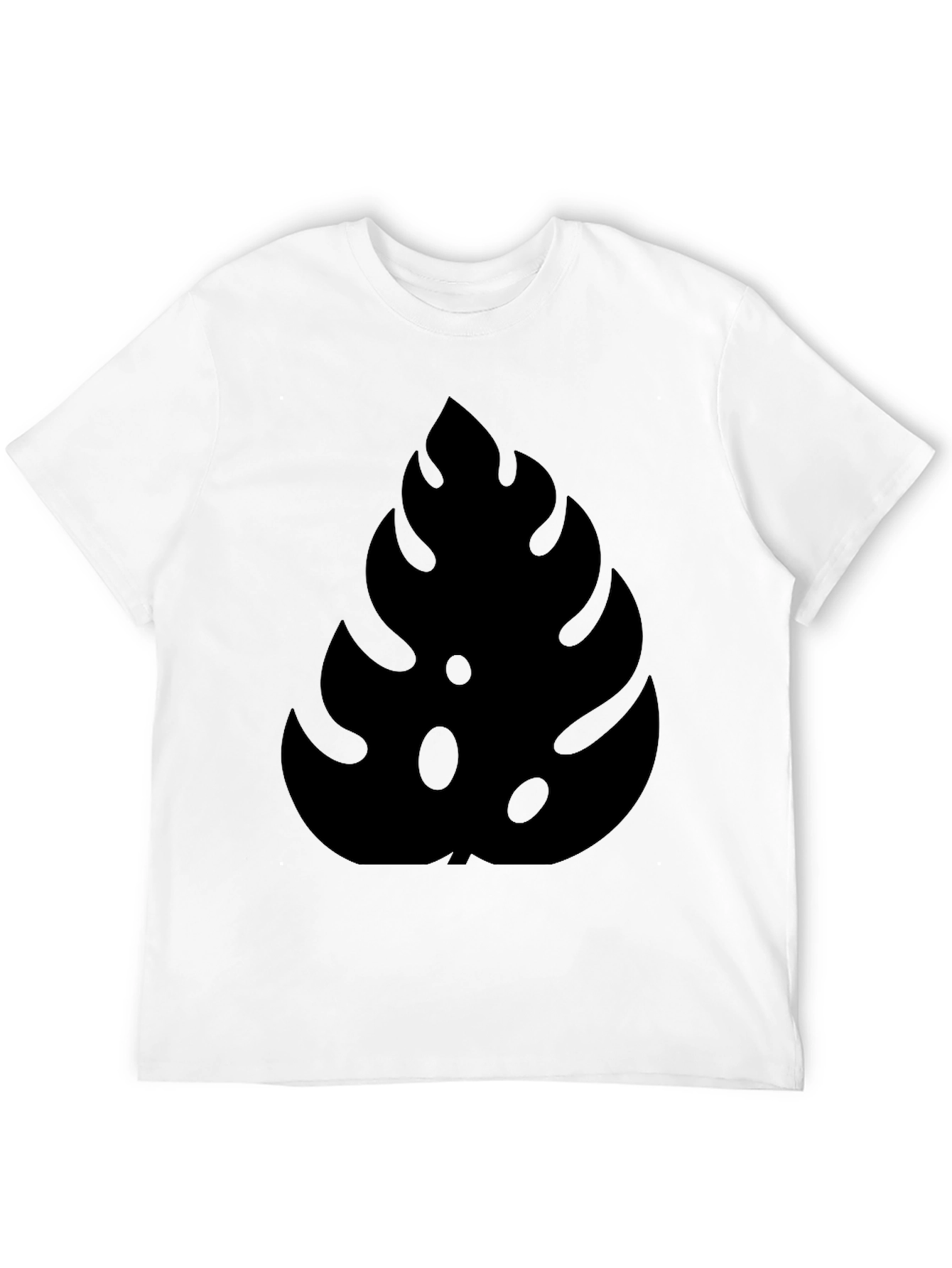 Stylish Monstera Leaf Graphic Black T-Shirt