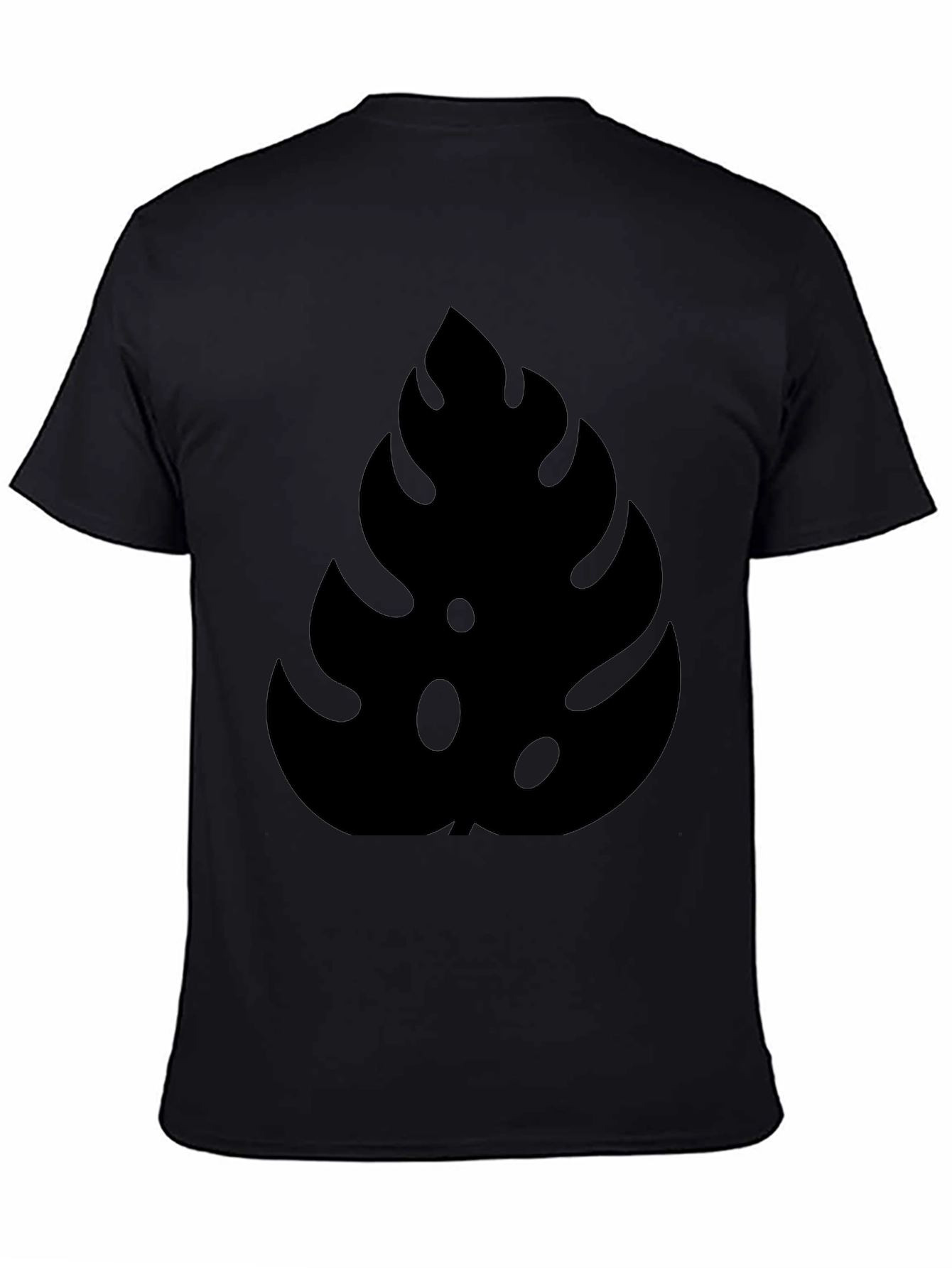 Stylish Monstera Leaf Graphic Black T-Shirt
