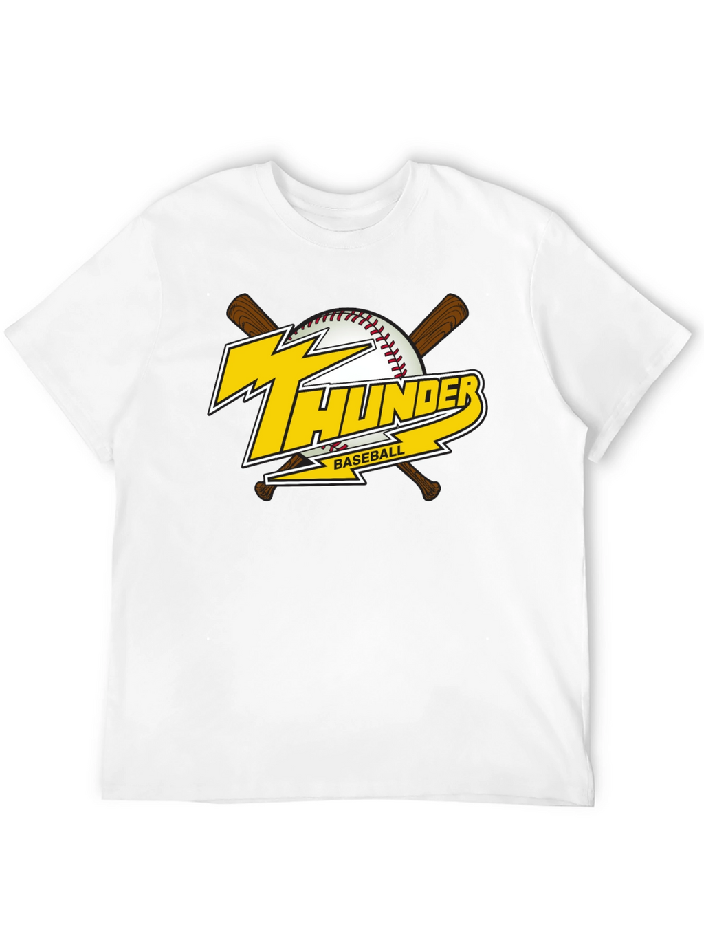 Thunder Baseball Graphic T-Shirt - Black Cotton Tee