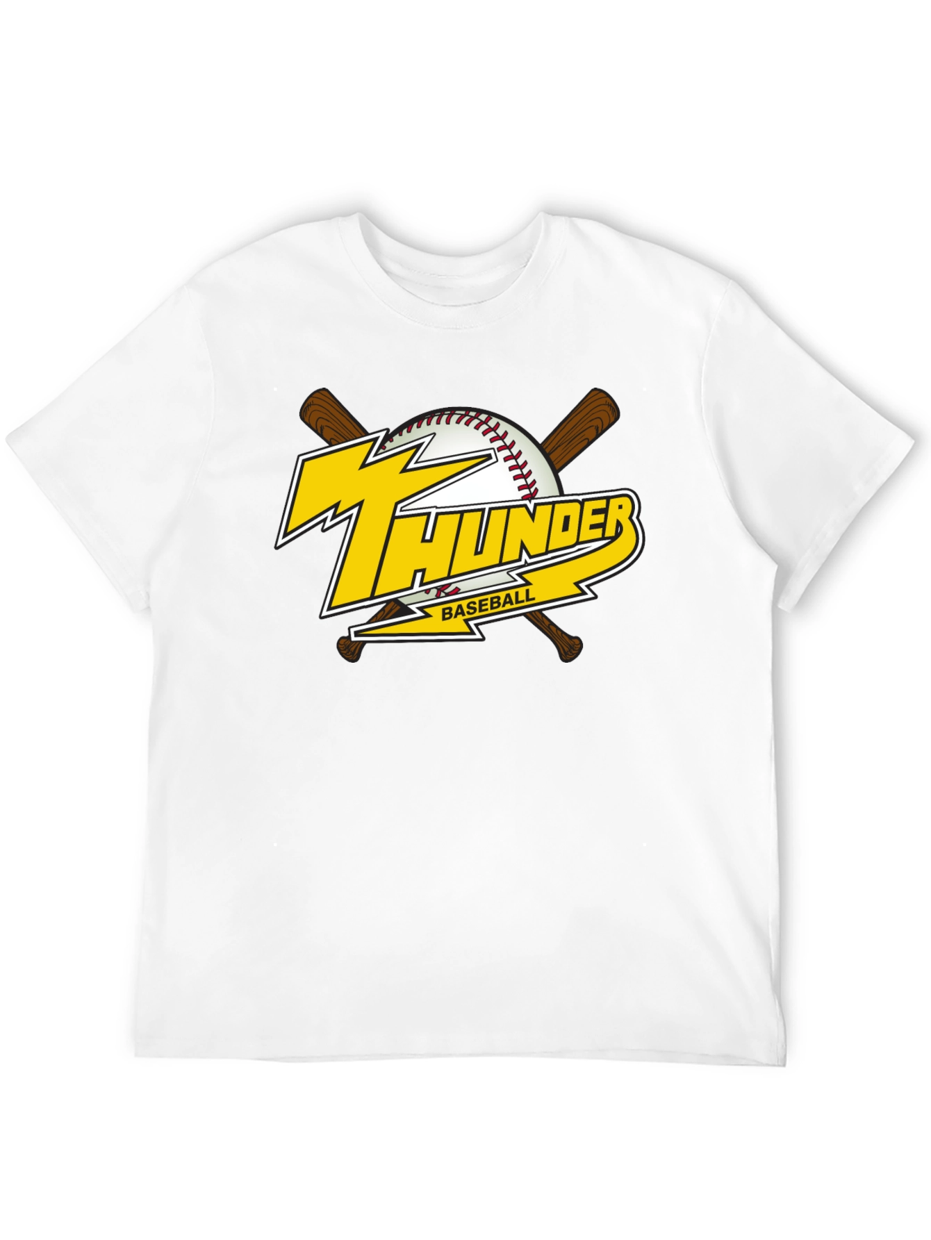 Thunder Baseball Graphic T-Shirt - Black Cotton Tee