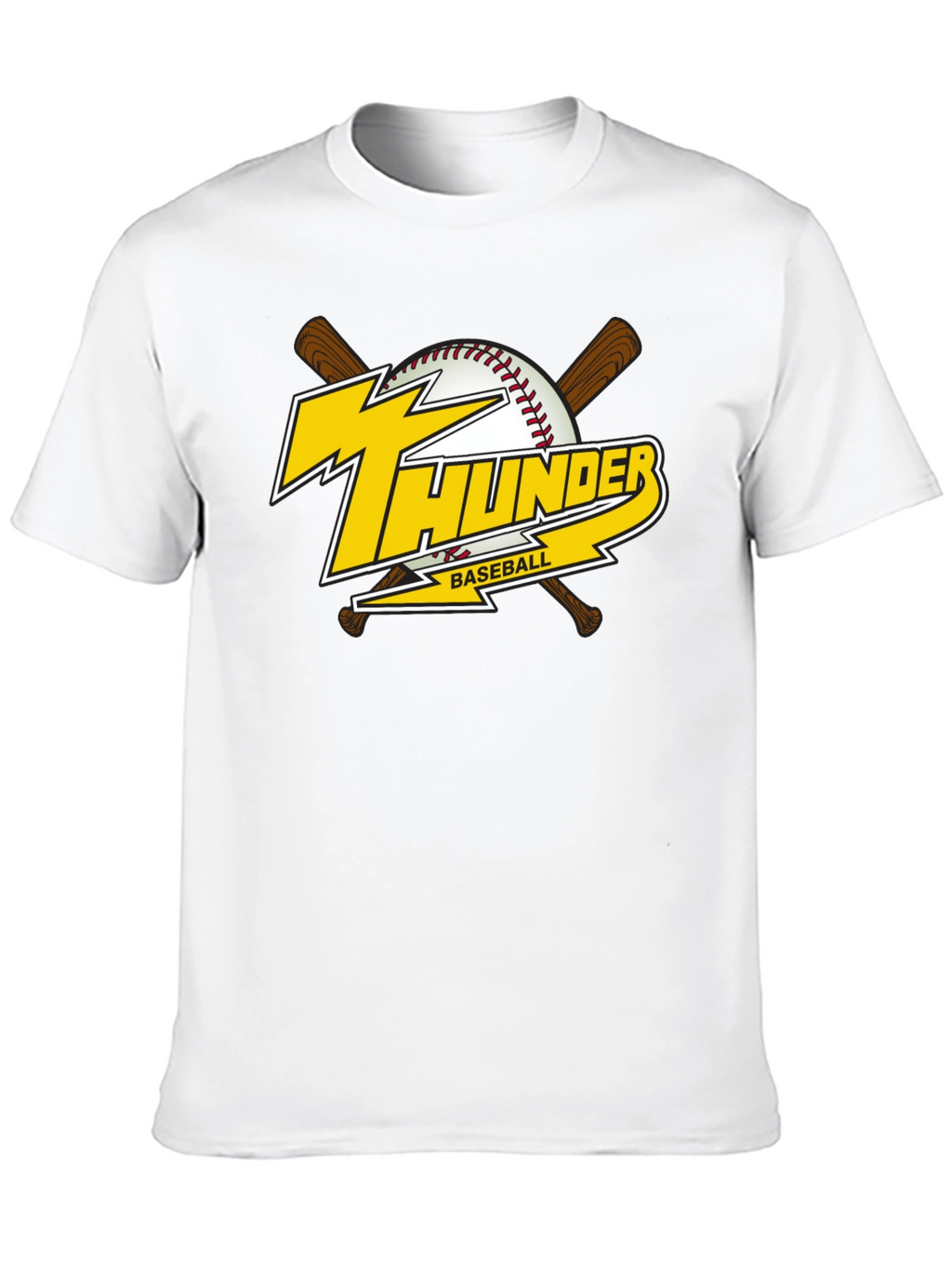 Thunder Baseball Graphic T-Shirt - Black Cotton Tee