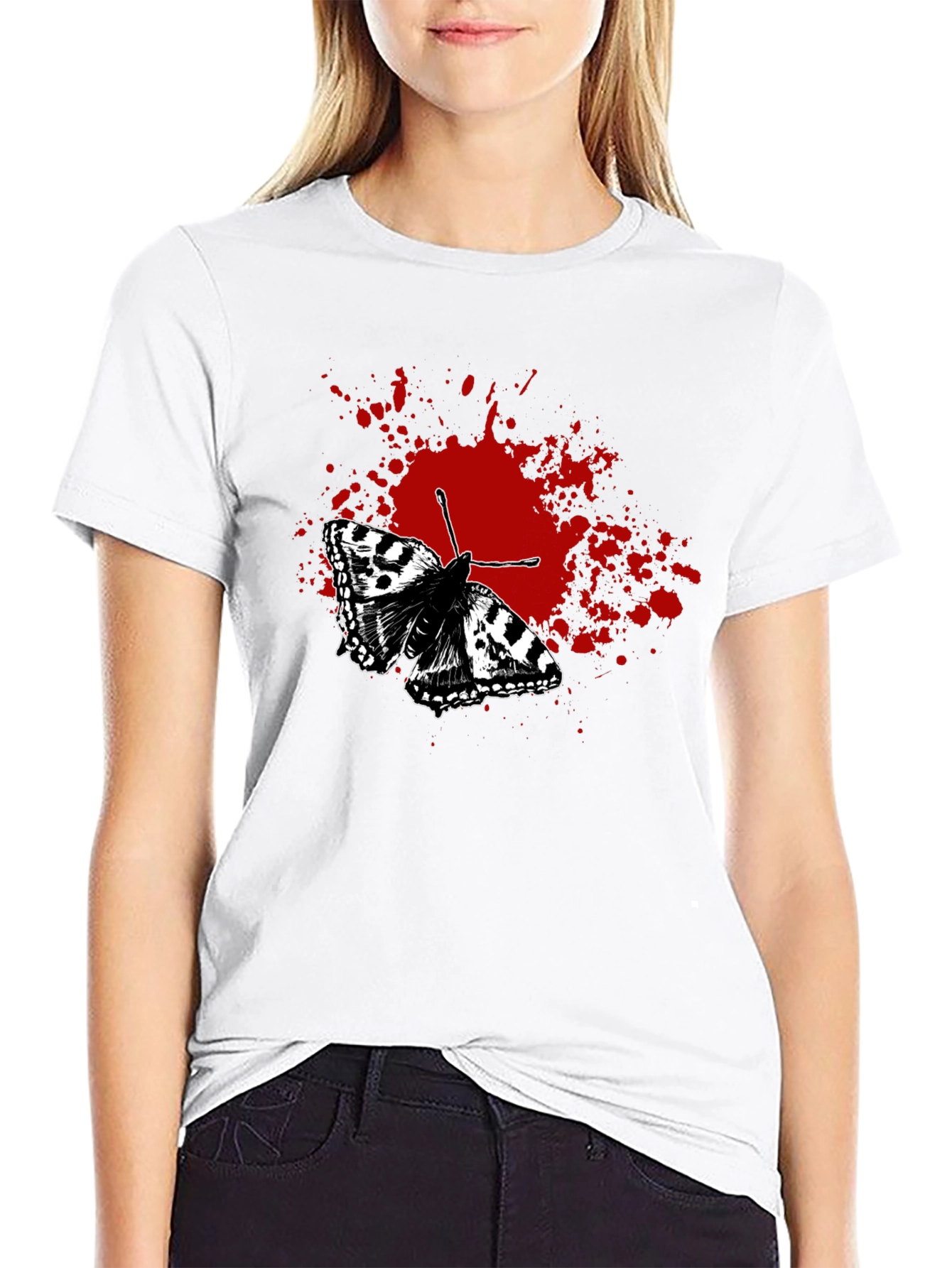 Butterfly Splatter Graphic T-Shirt