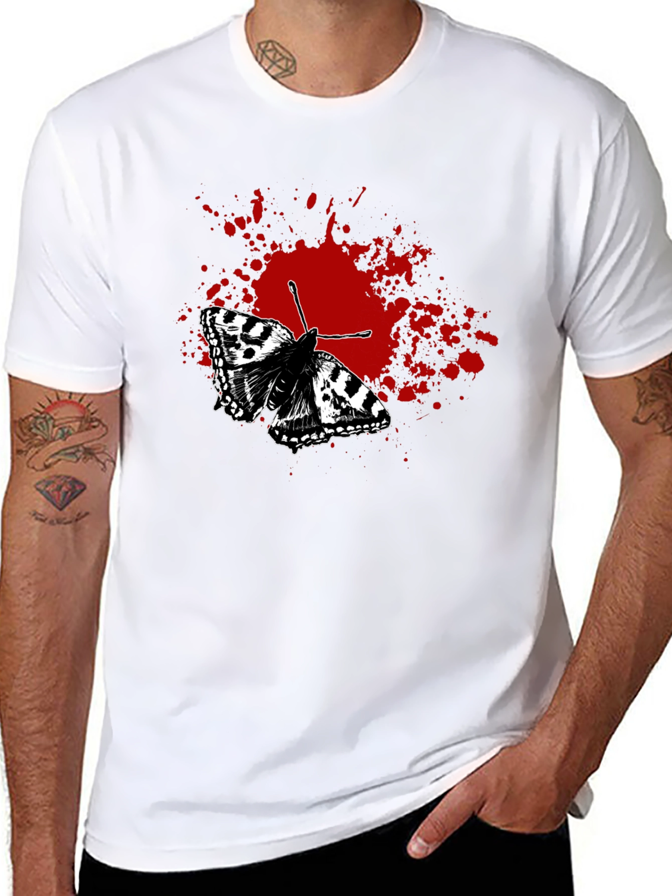 Butterfly Splatter Graphic T-Shirt