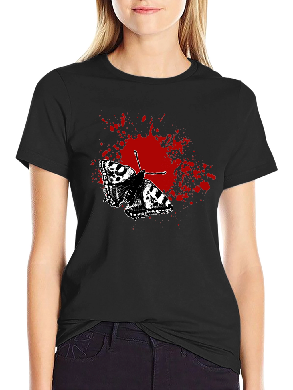 Butterfly Splatter Graphic T-Shirt