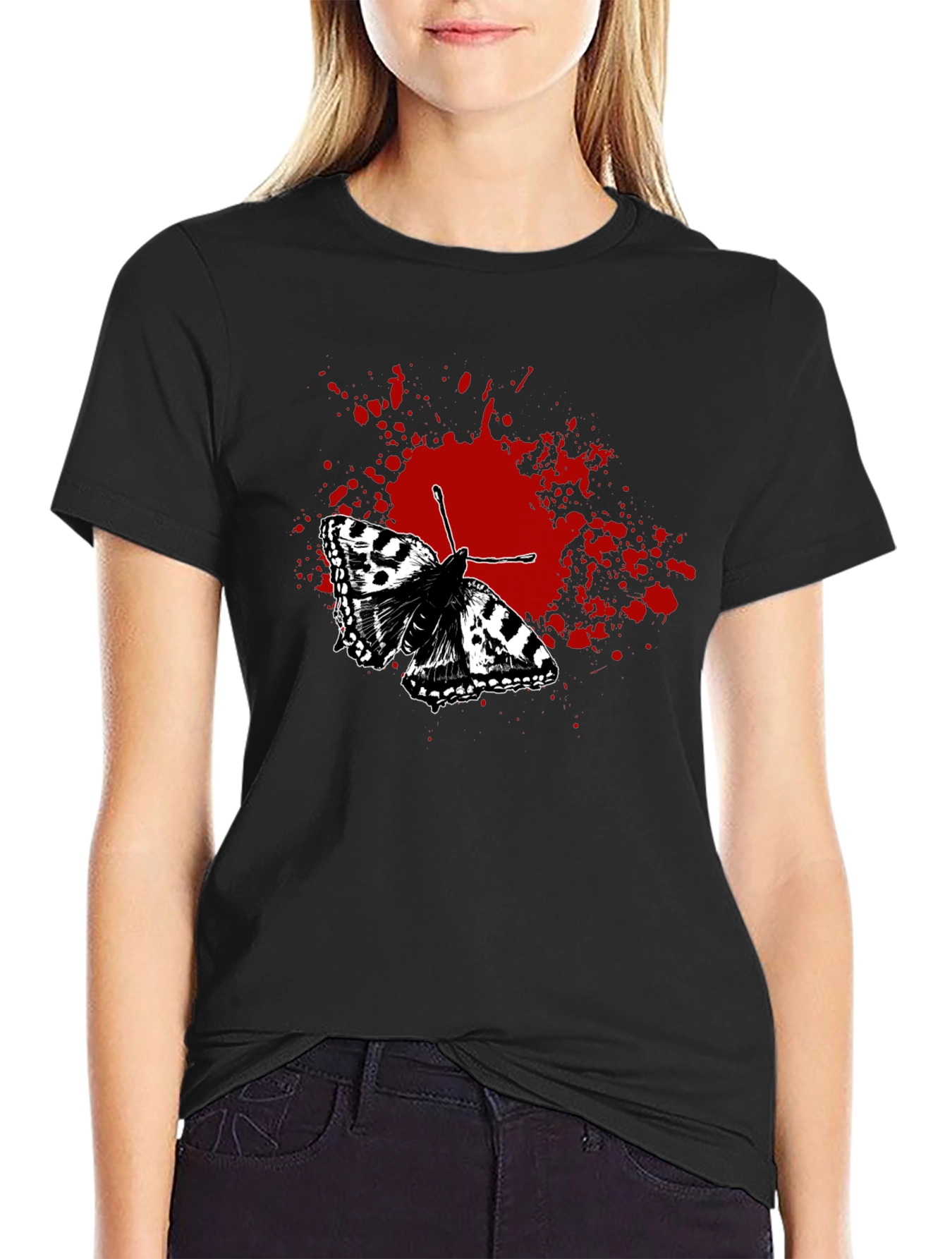 Butterfly Splatter Graphic T-Shirt
