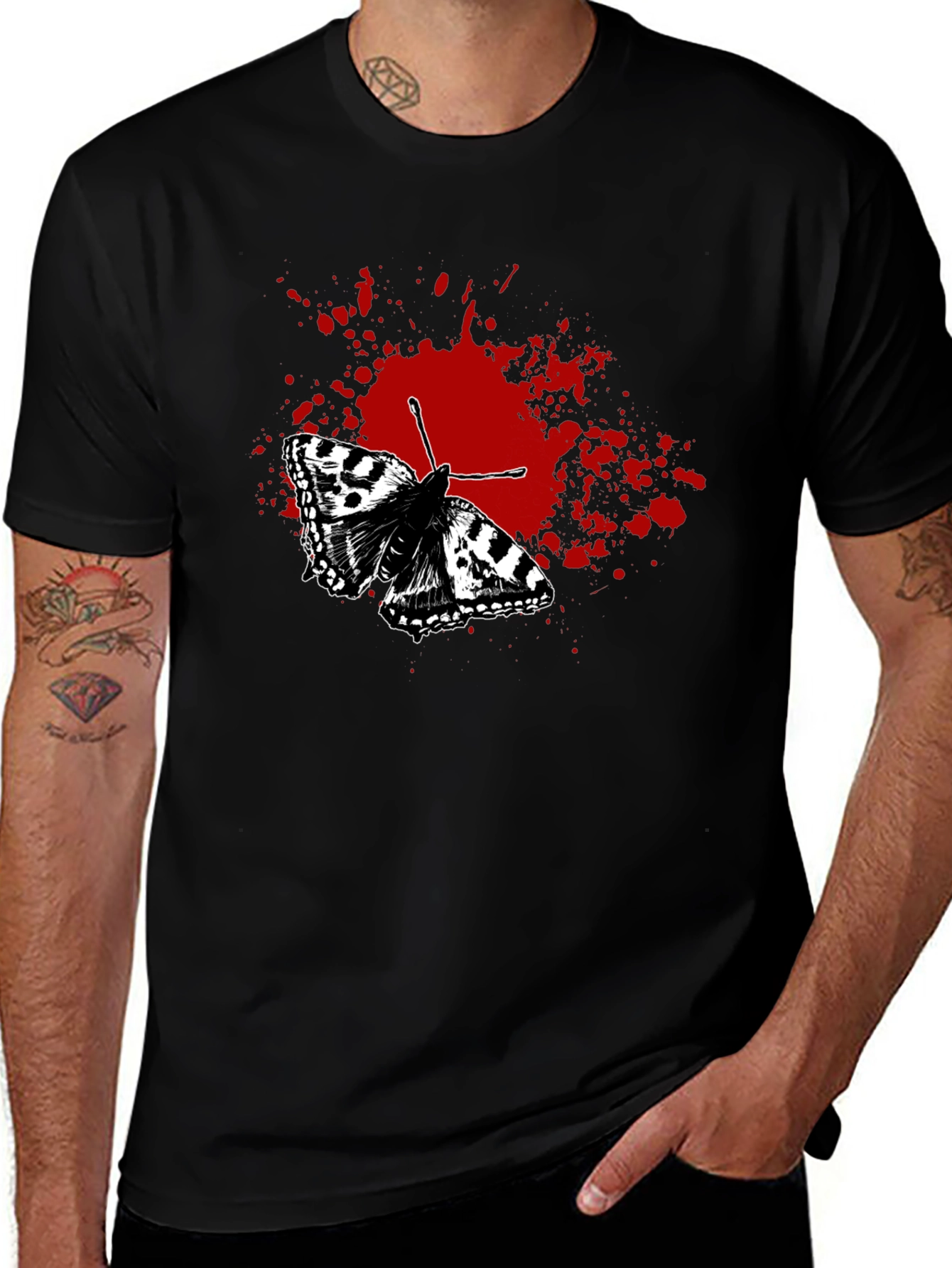 Butterfly Splatter Graphic T-Shirt