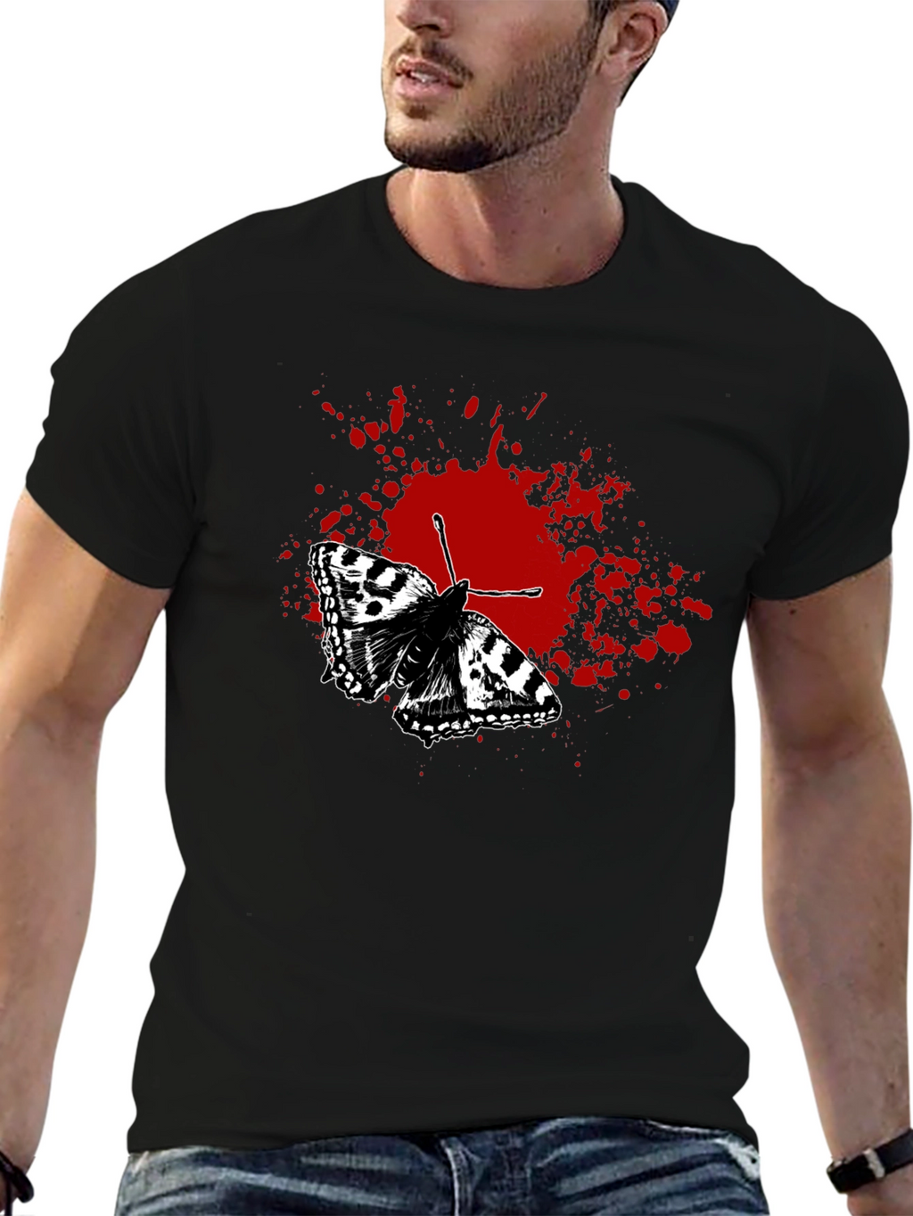 Butterfly Splatter Graphic T-Shirt