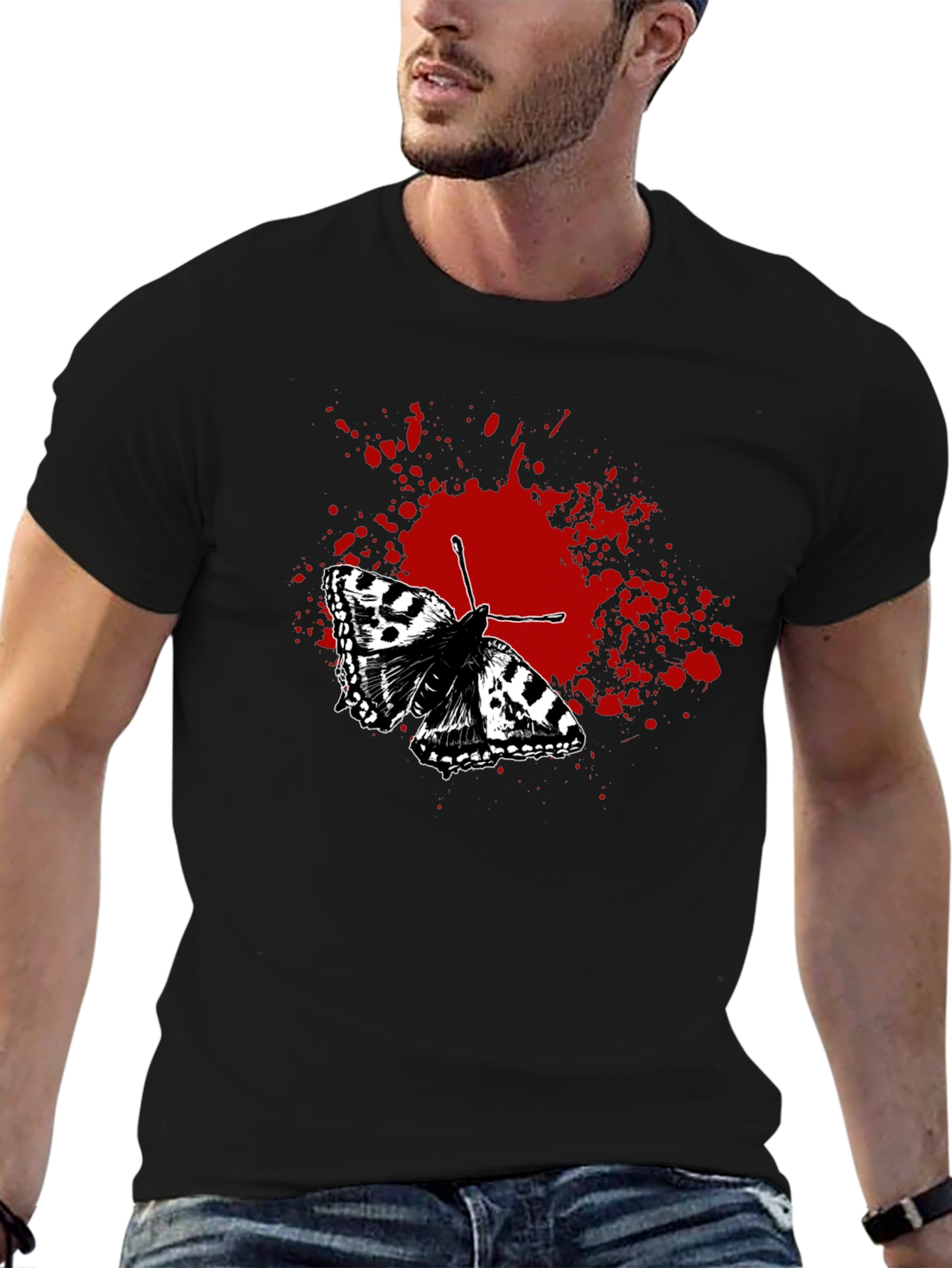 Butterfly Splatter Graphic T-Shirt