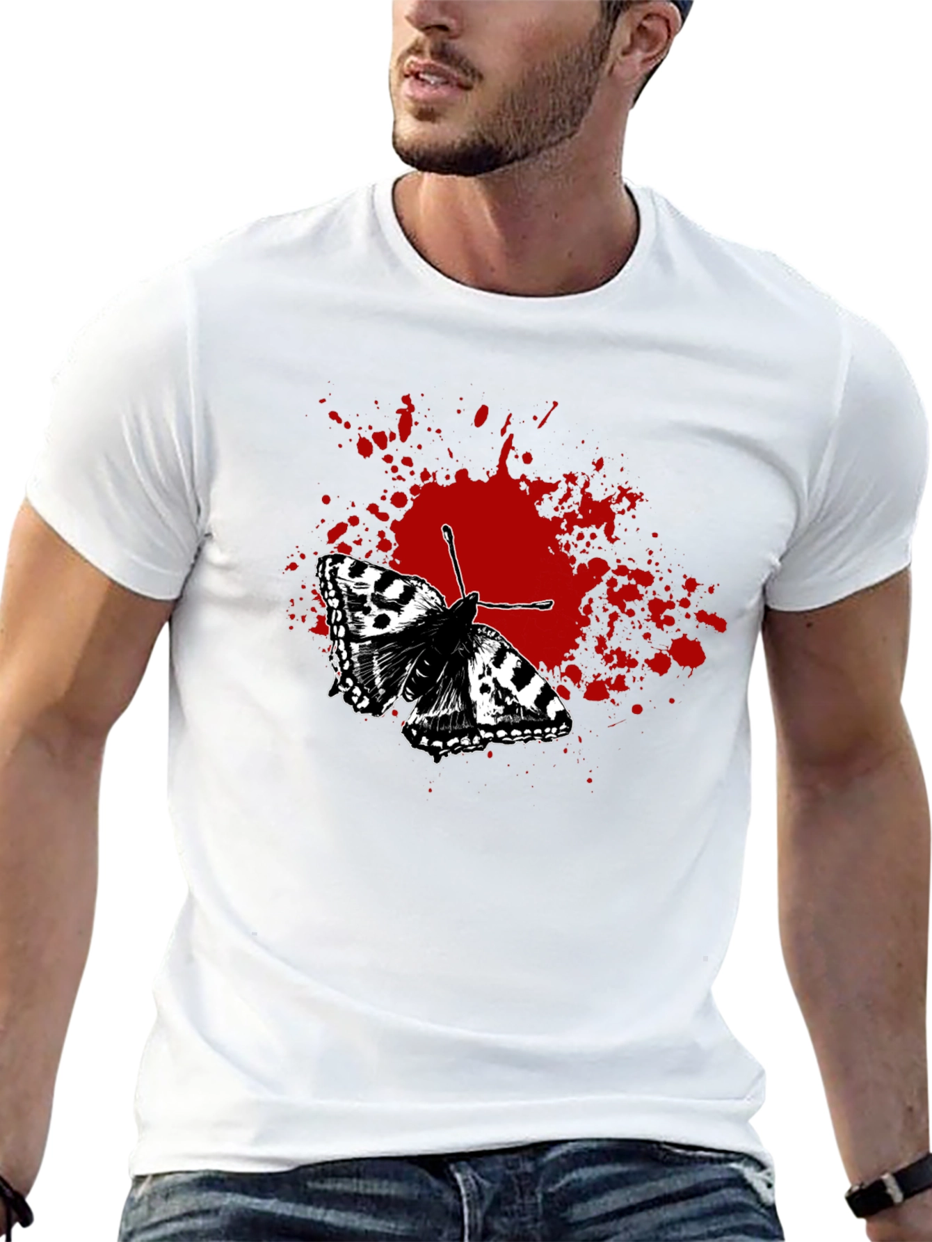 Butterfly Splatter Graphic T-Shirt
