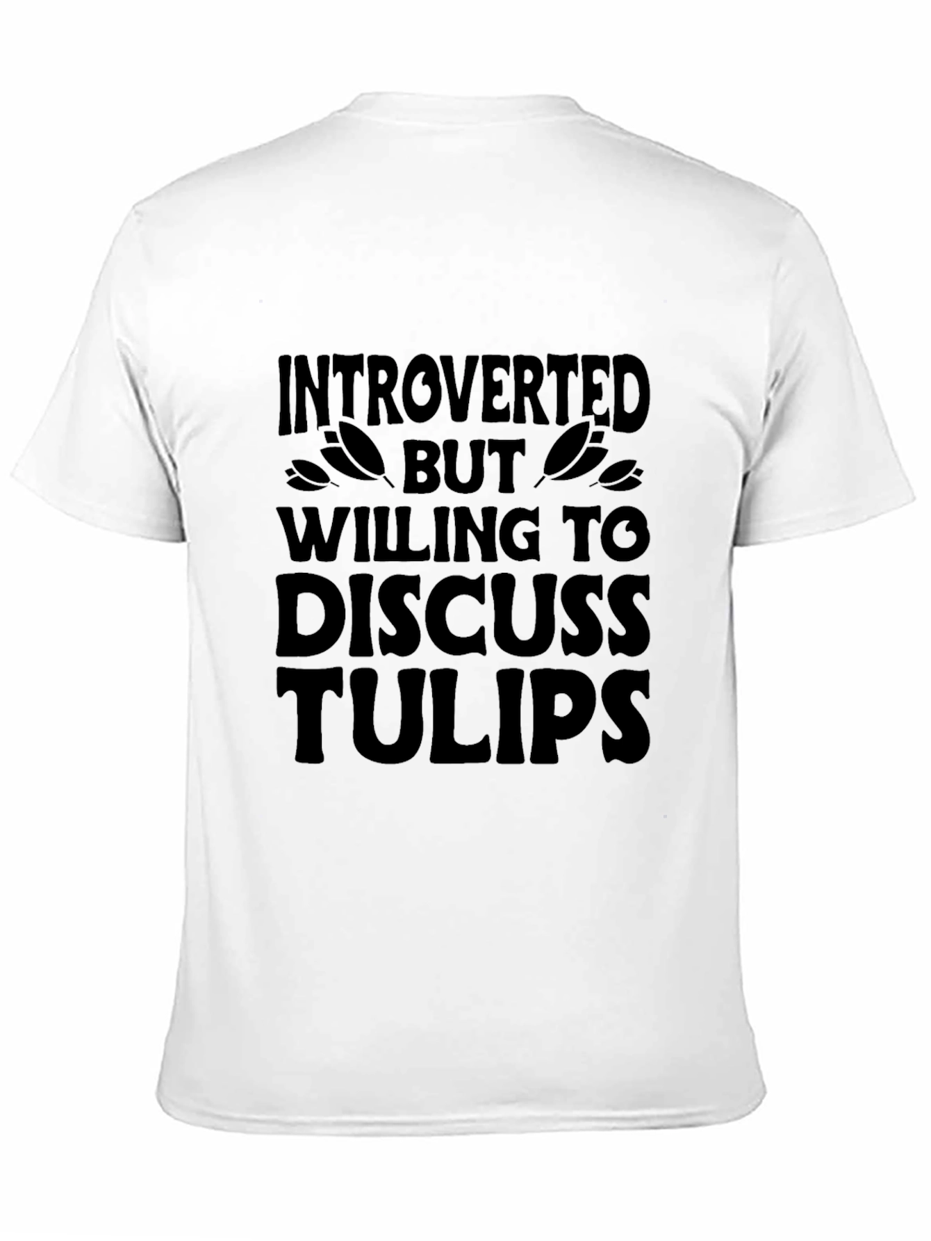 Introverted Tulip Lover Graphic T-Shirt - Black