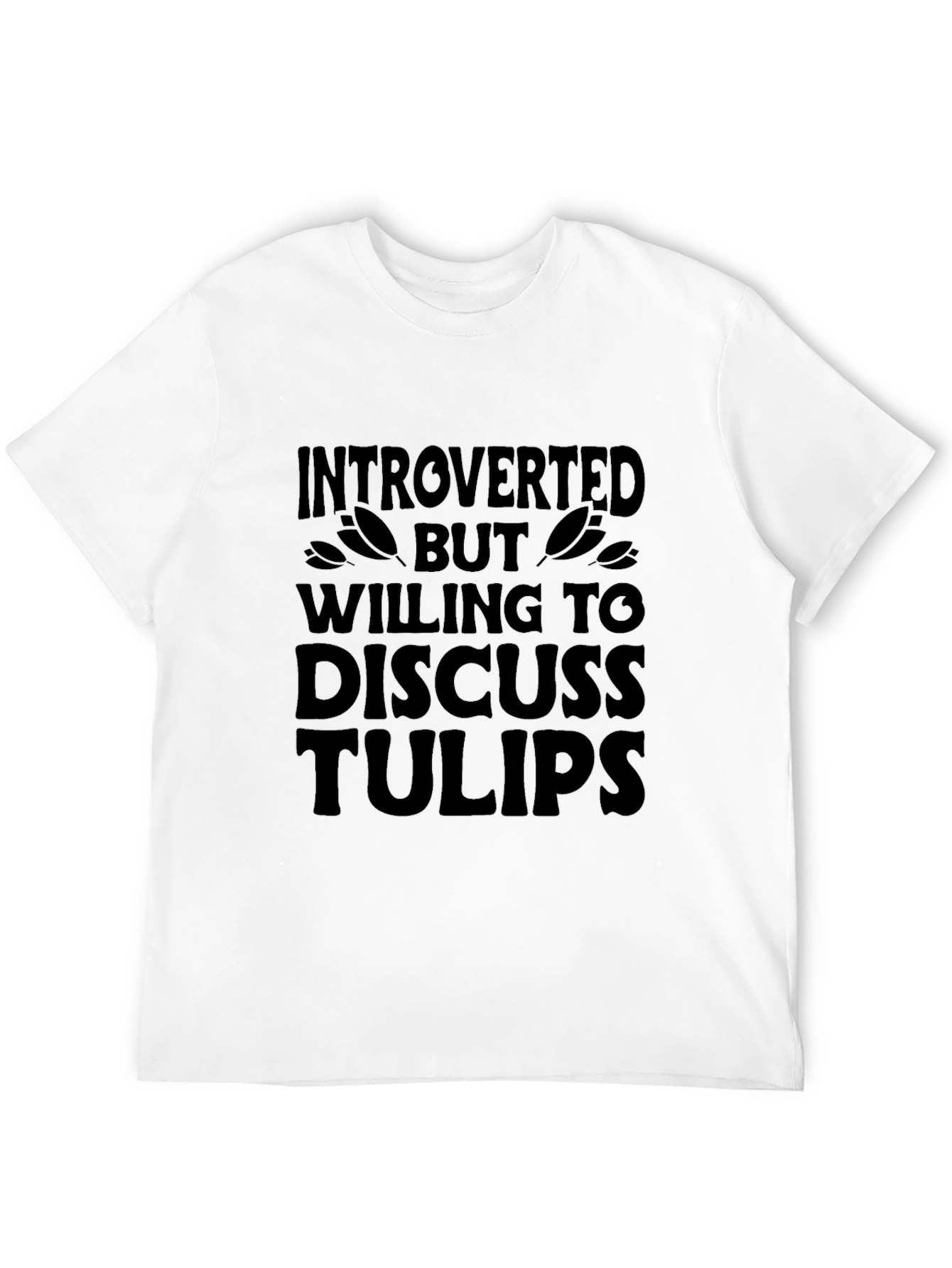 Introverted Tulip Lover Graphic T-Shirt - Black