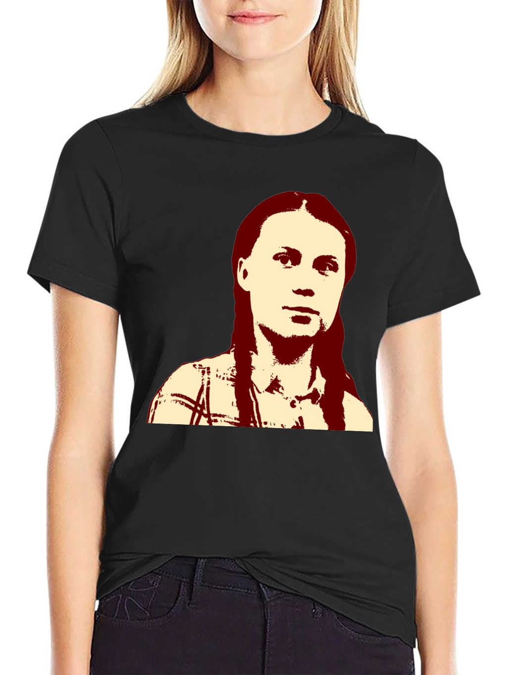 Greta Thunberg Portrait Black T-Shirt