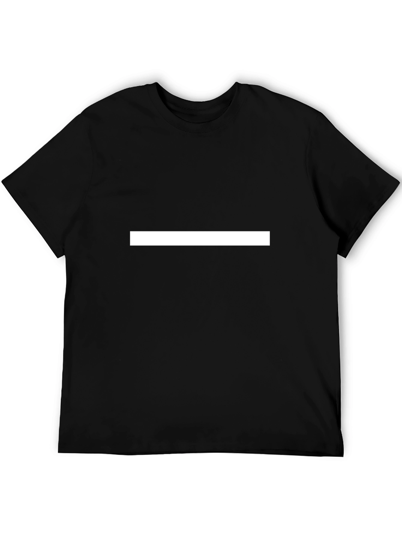 Minimalist Black T-Shirt with White Stripe