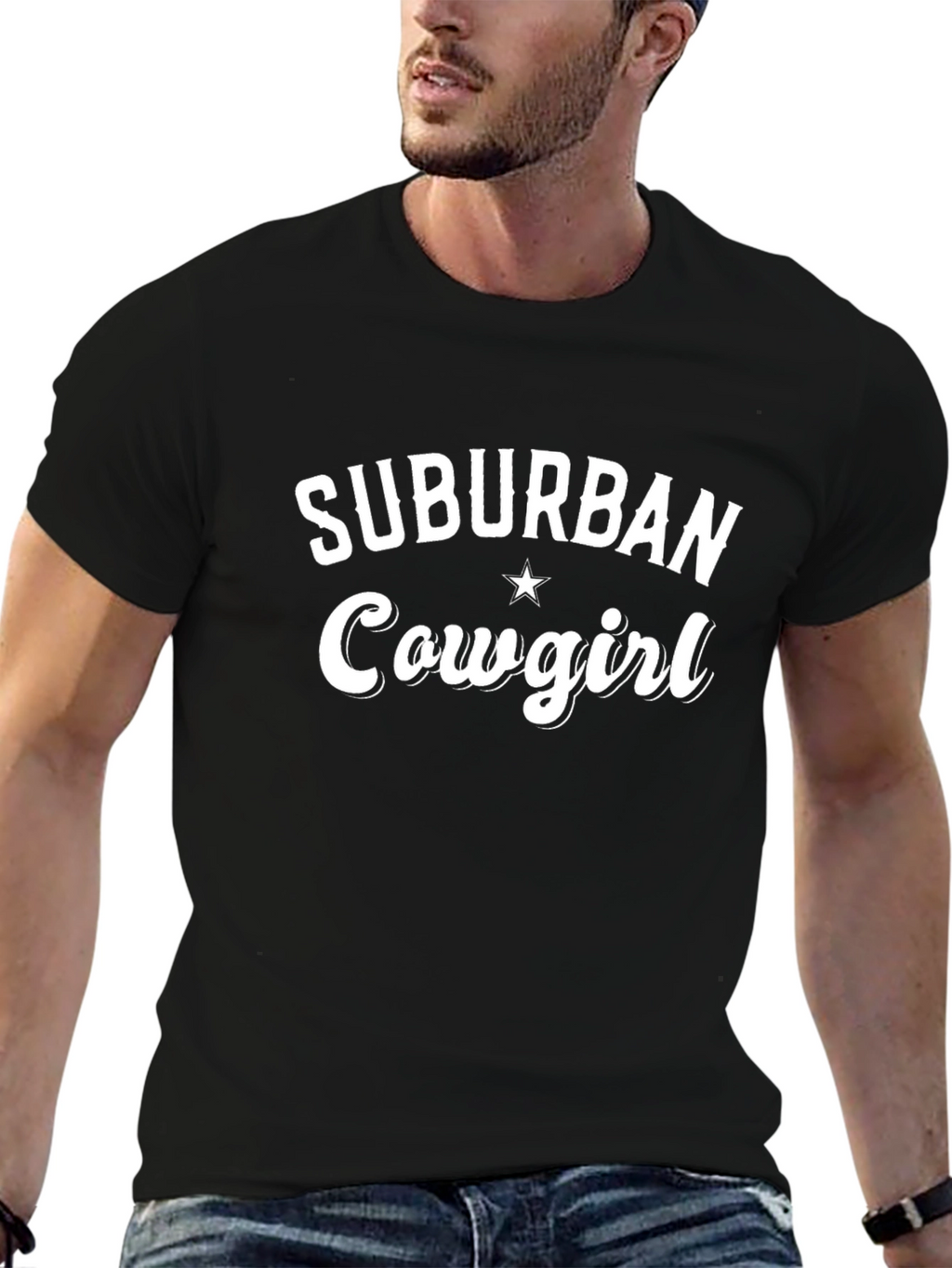 Suburban Cowgirl Graphic Tee - Black