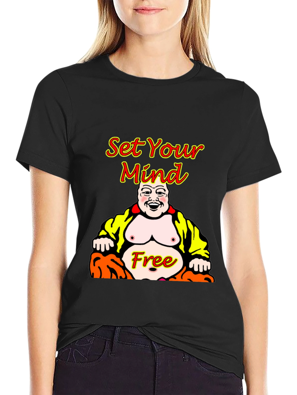 Set Your Mind Free Buddha Graphic T-Shirt