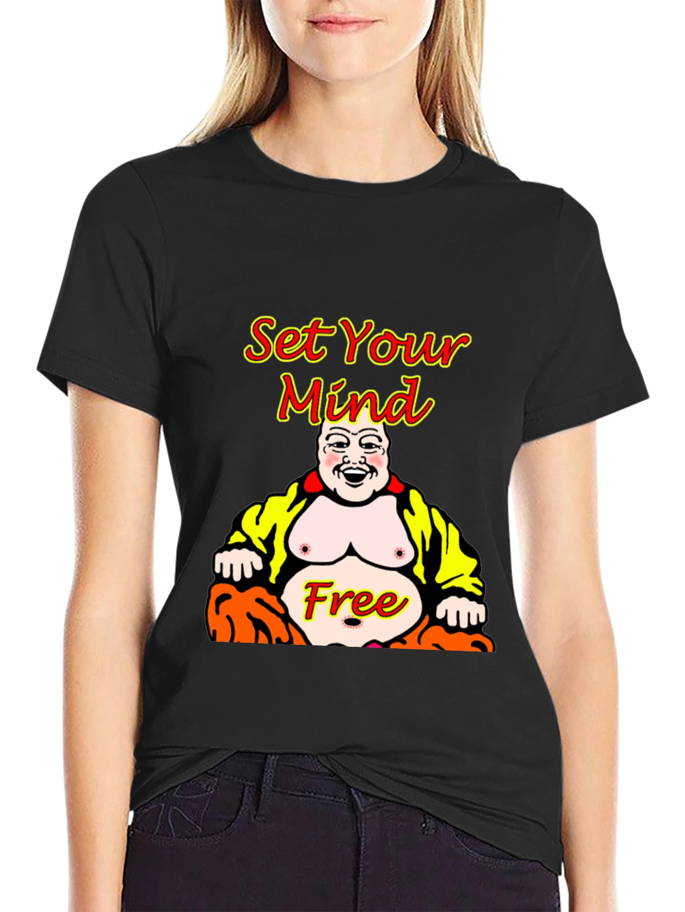 Set Your Mind Free Buddha Graphic T-Shirt