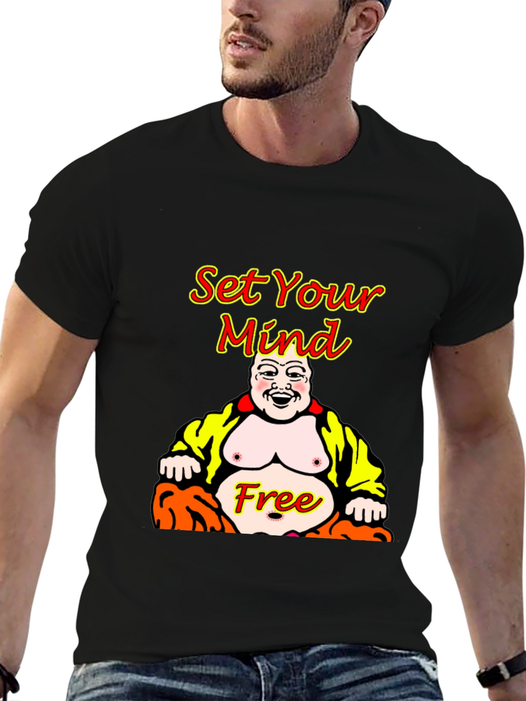 Set Your Mind Free Buddha Graphic T-Shirt