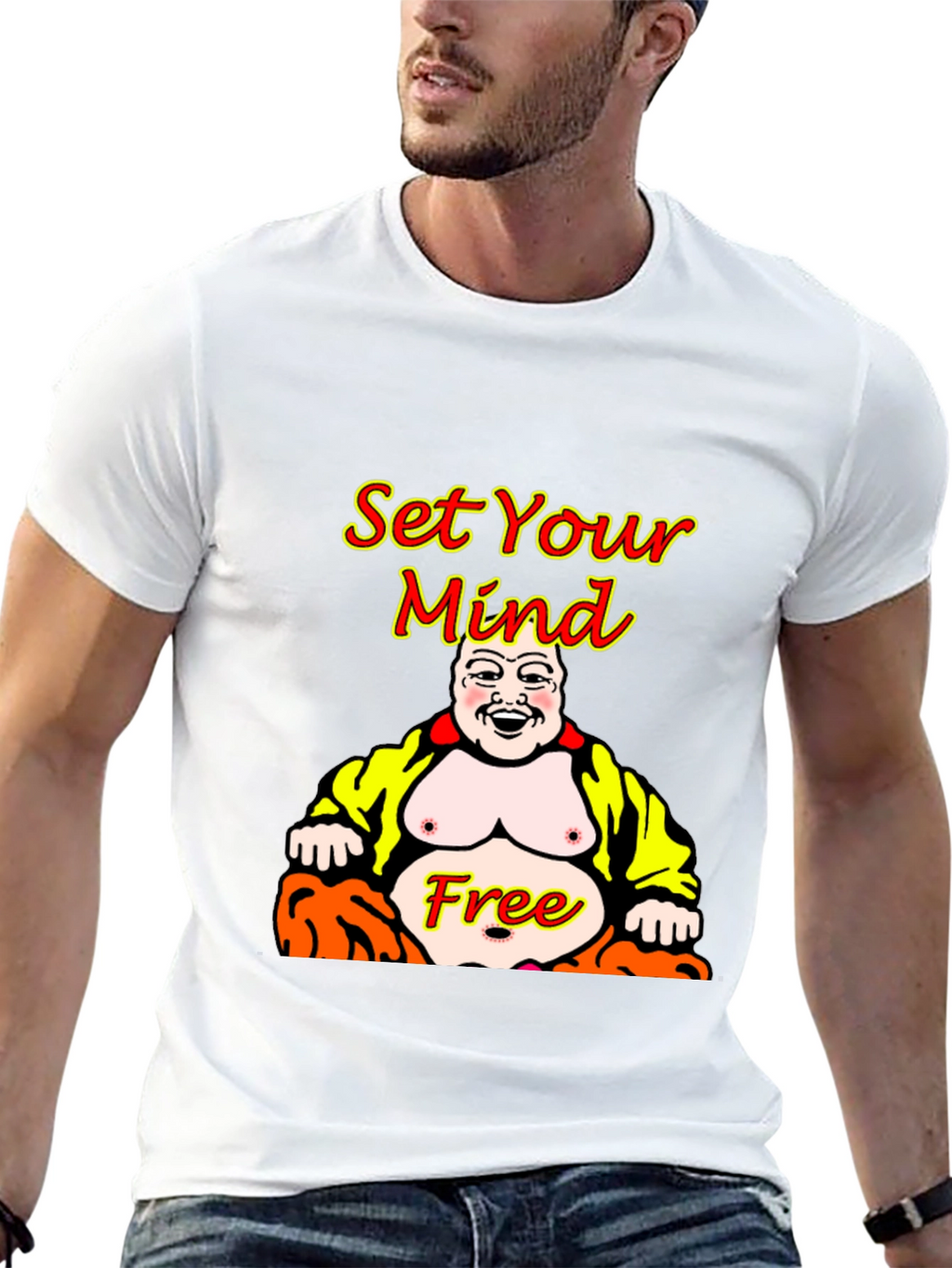 Set Your Mind Free Buddha Graphic T-Shirt