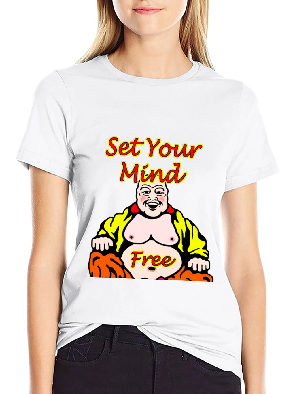 Set Your Mind Free Buddha Graphic T-Shirt