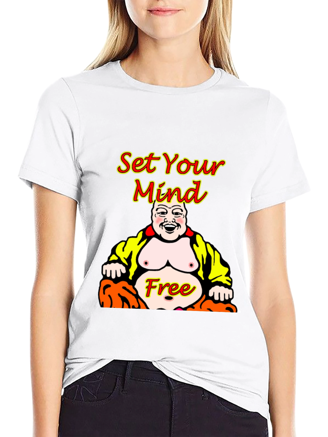 Set Your Mind Free Buddha Graphic T-Shirt