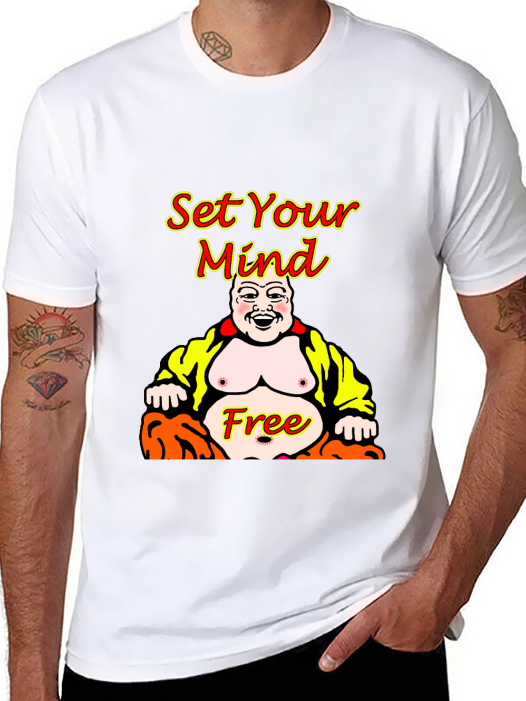 Set Your Mind Free Buddha Graphic T-Shirt