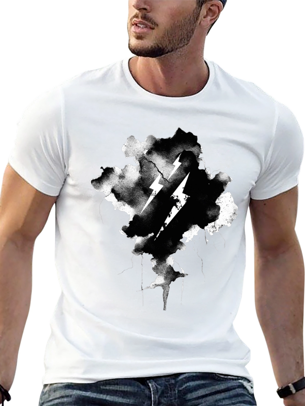 Thunderbolt Graphic Black T-Shirt