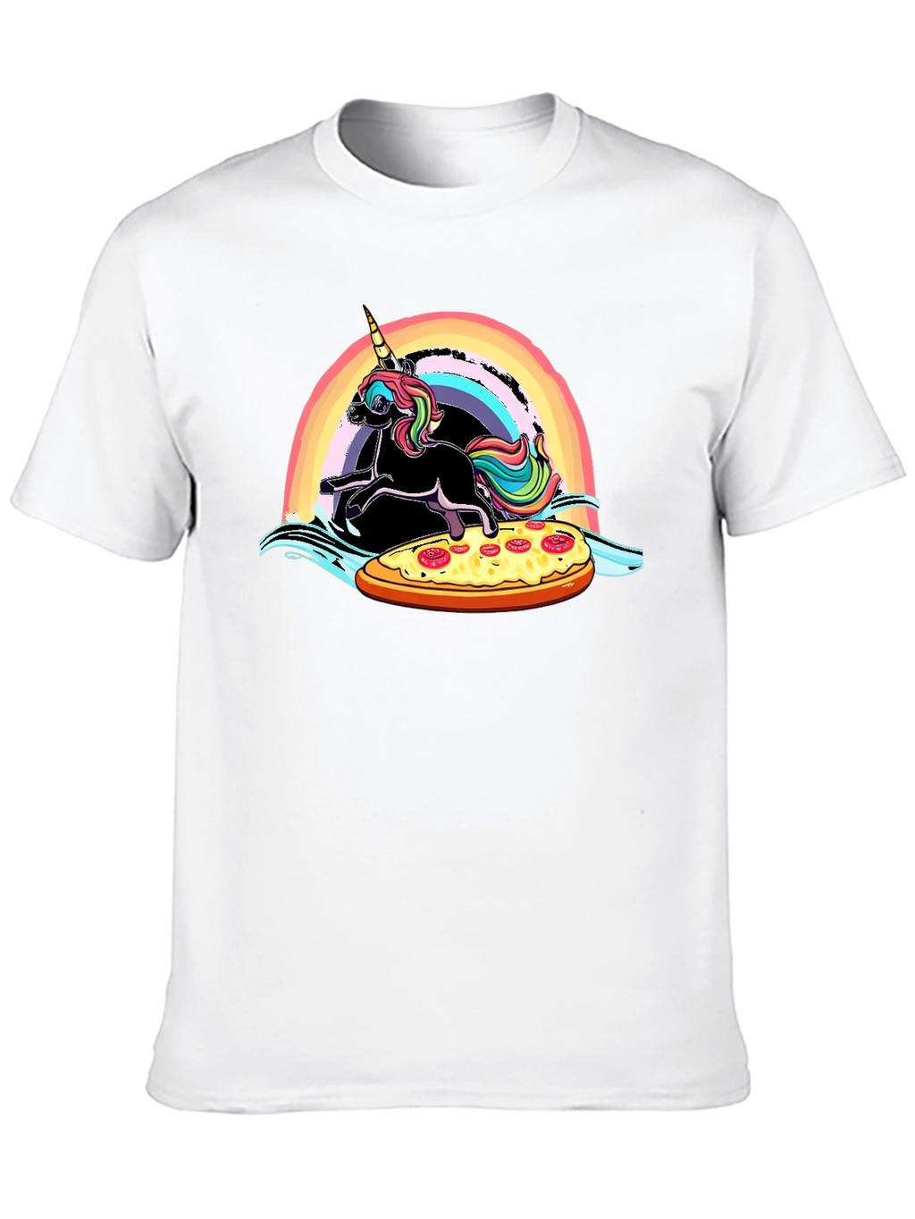 Unicorn Pizza Rainbow Graphic Tee