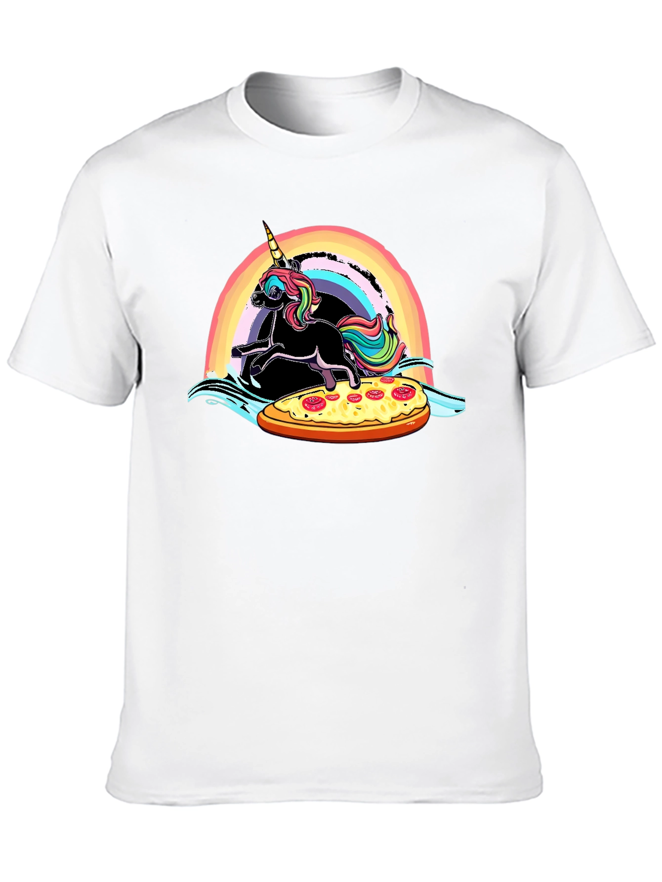 Unicorn Pizza Rainbow Graphic Tee