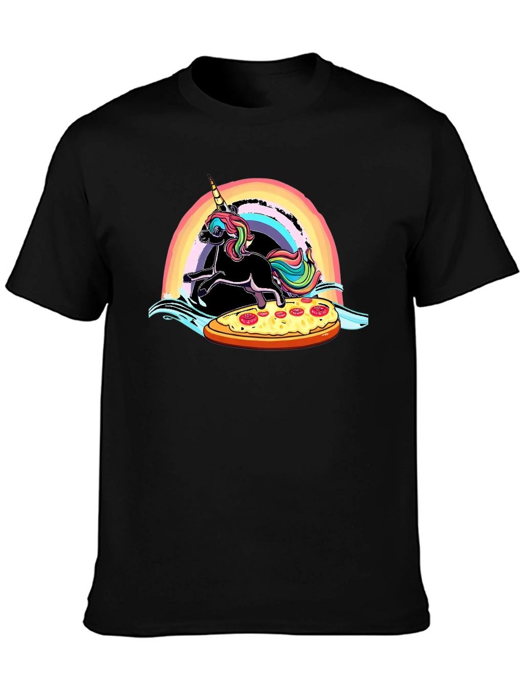 Unicorn Pizza Rainbow Graphic Tee